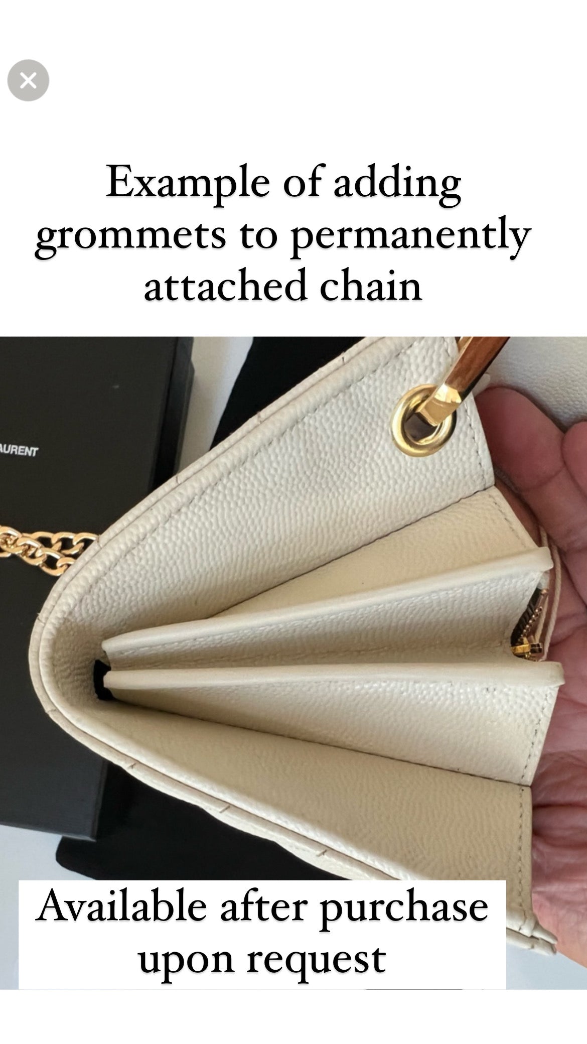 YSL cassandre all black wallet on chain