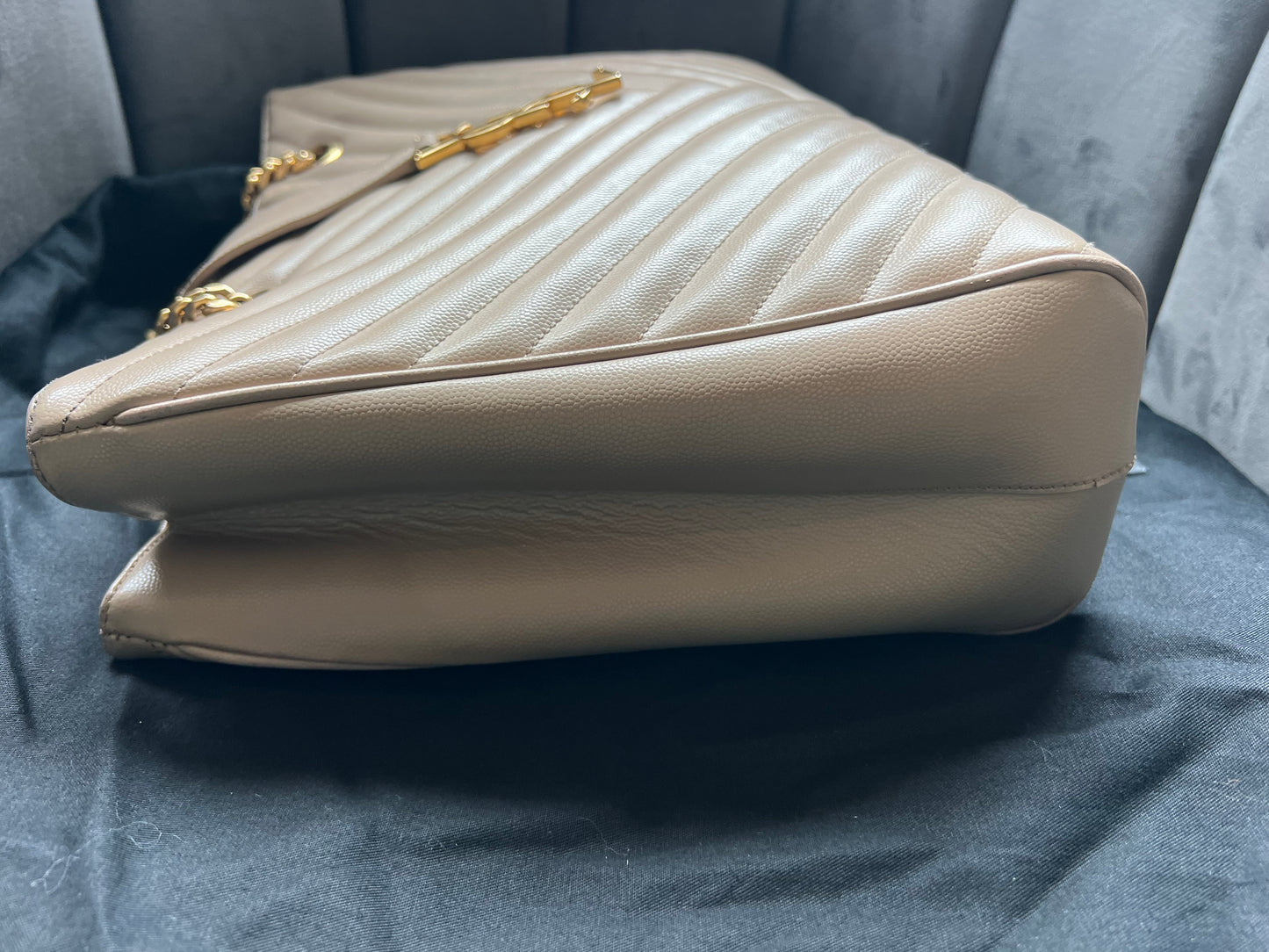YSL Shoulder Monogram Shopping Tote Bag