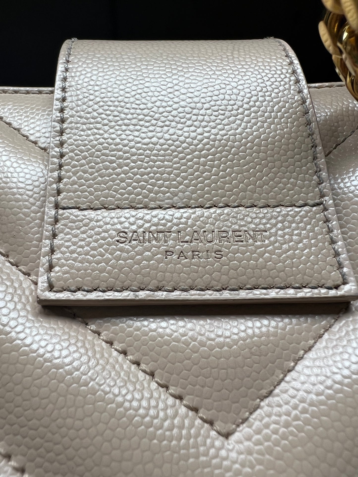 YSL Shoulder Monogram Shopping Tote Bag