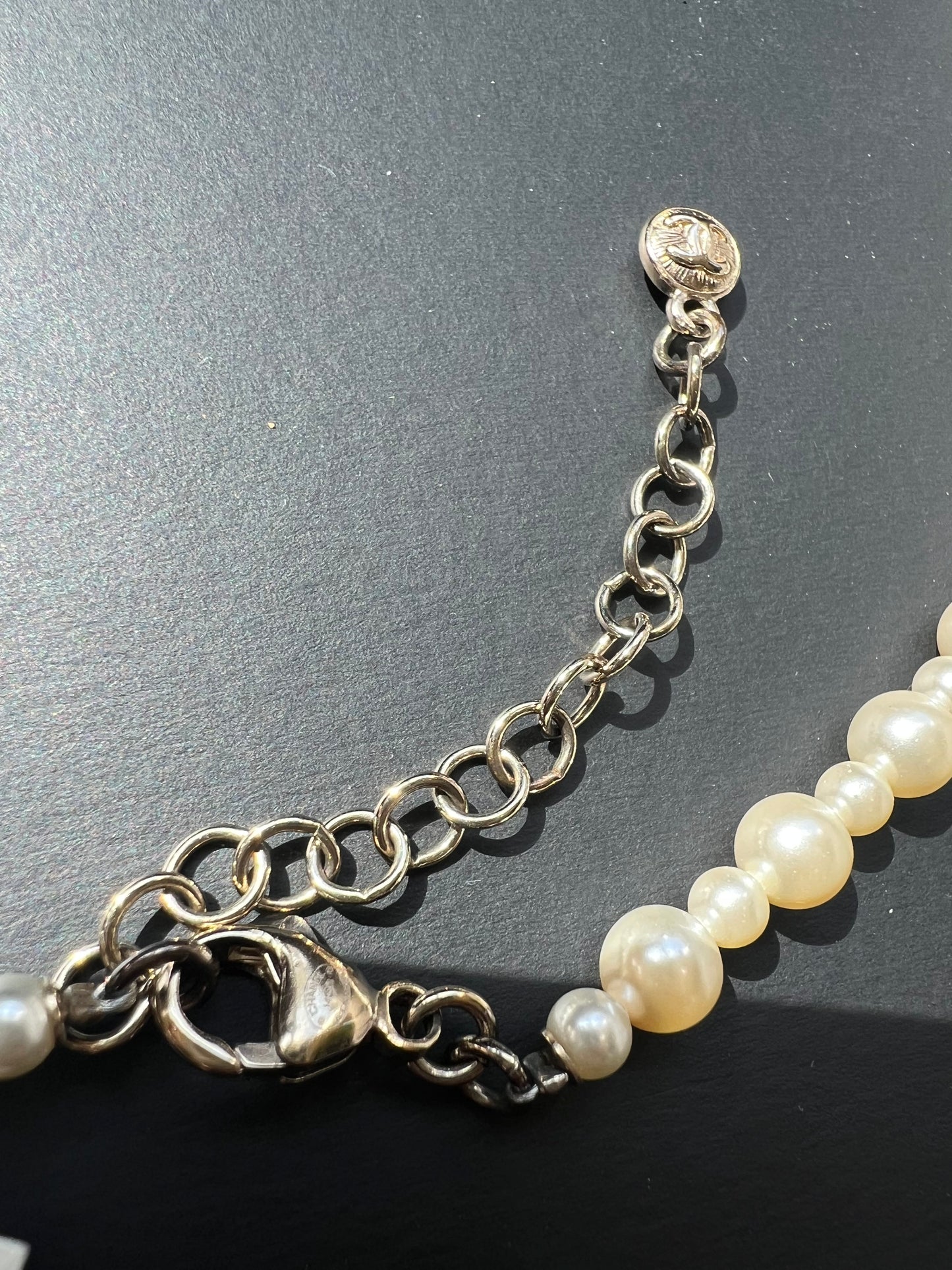 CHANEL Pearl And Cocomark Cube Classic Necklace