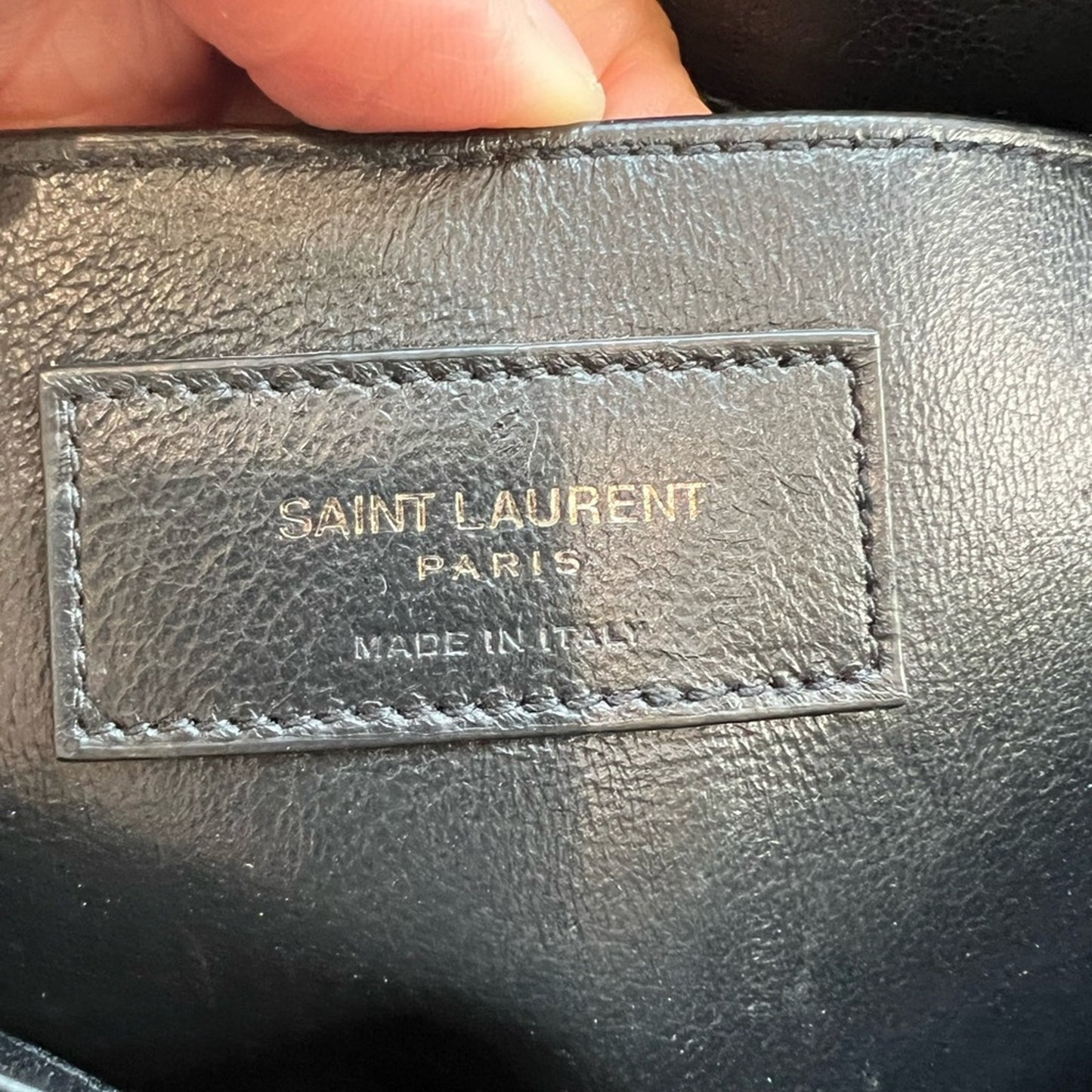 Saint Laurent Matelasse Chevron Monogram Large College Satchel Black