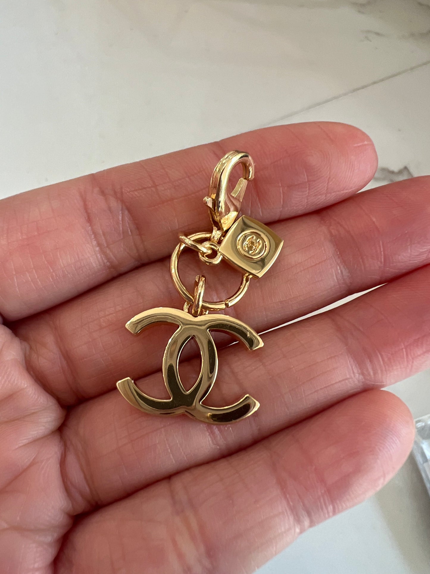 Upcycled Chanel CC charm necklace
