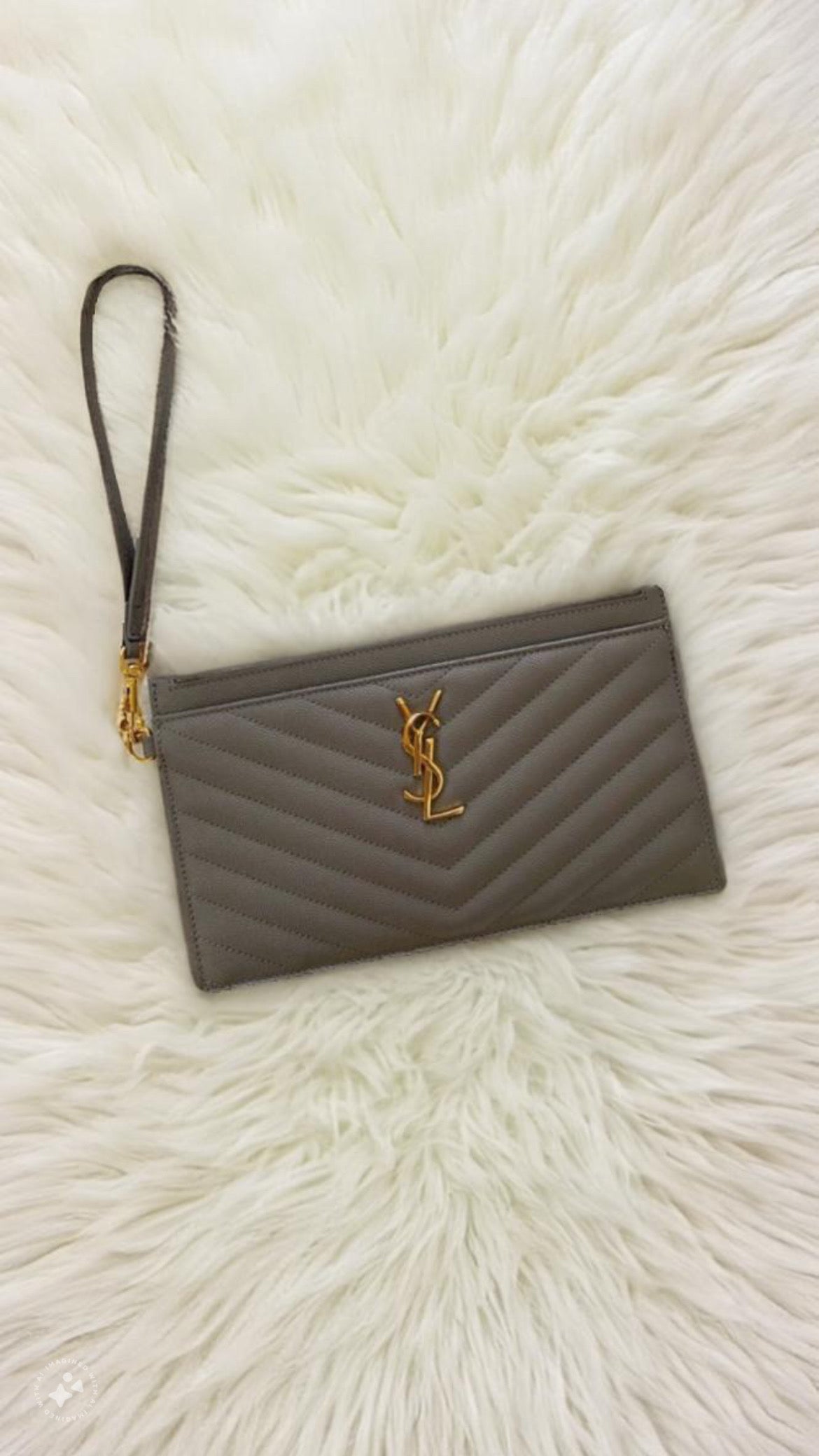 Yves Saint Laurent monogram matelasse wristlet