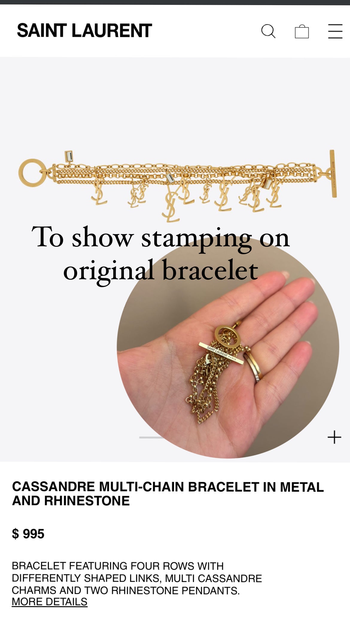 YSL charm necklace
