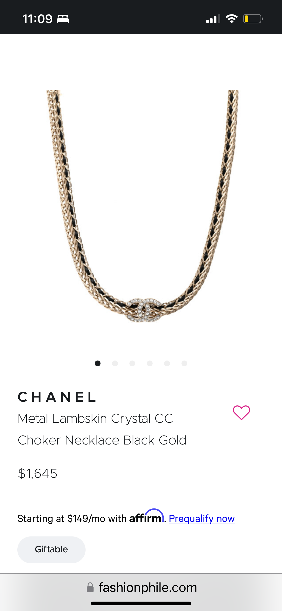 Chanel lambskin black and gold choker