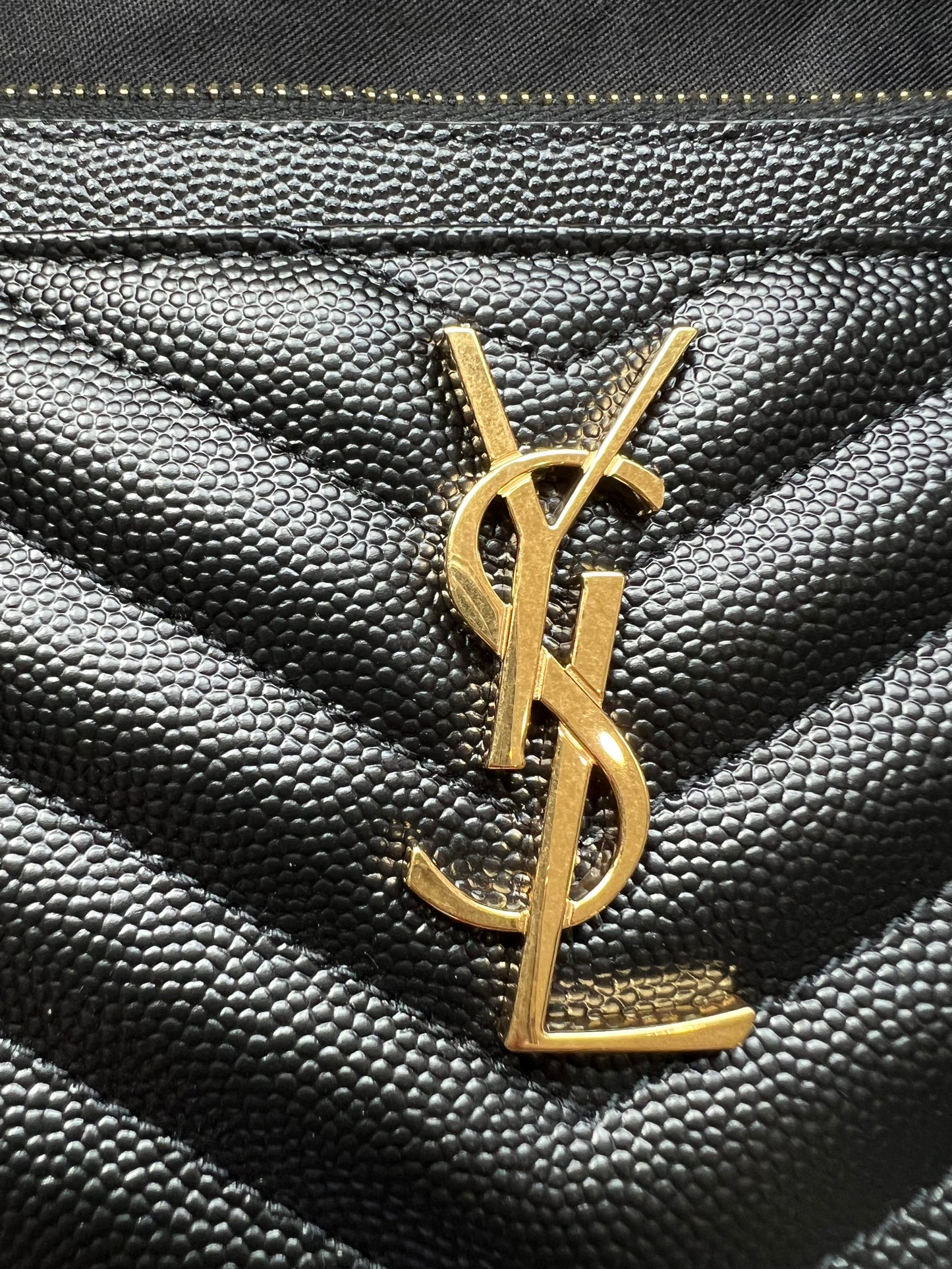 Saint Laurent Caviar Black Wristlet