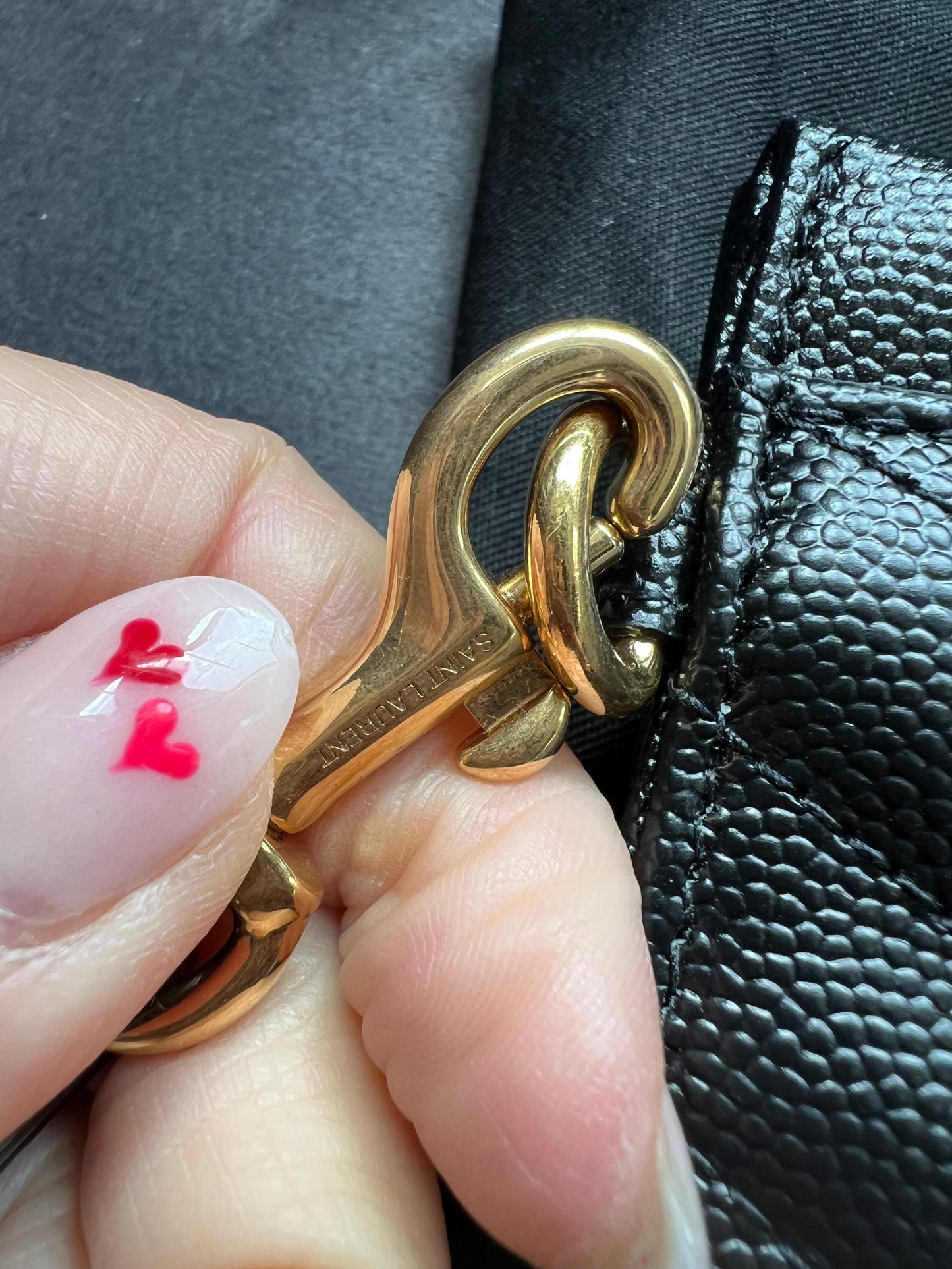 Saint Laurent Caviar Black Wristlet