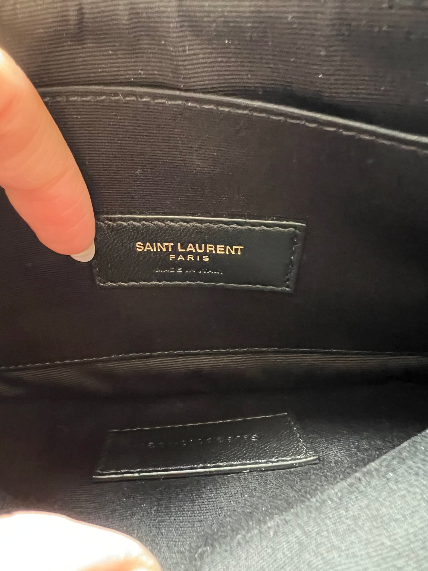 Saint Laurent Caviar Black Wristlet