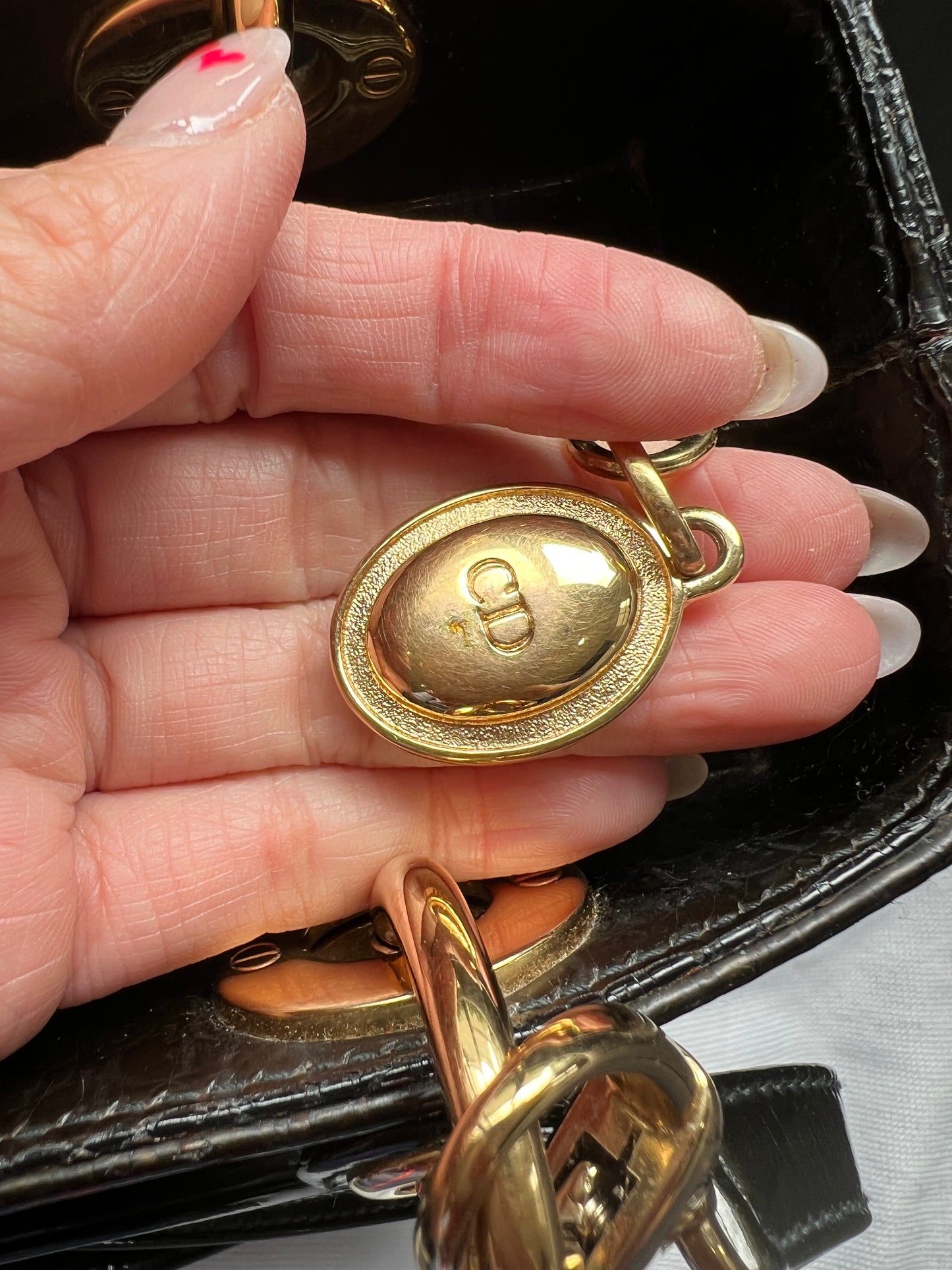 Rare Lady Dior tote medium patent