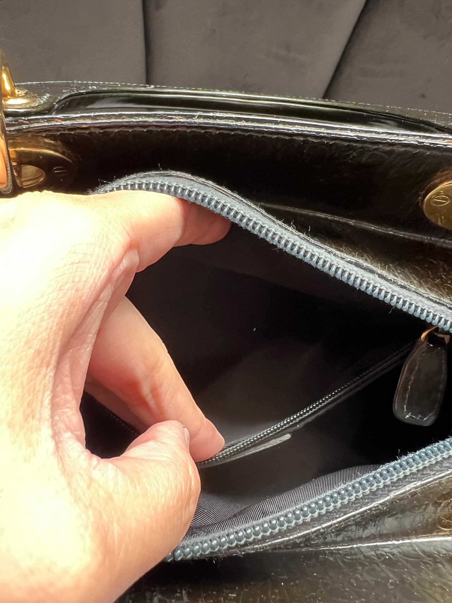 Rare Lady Dior tote medium patent