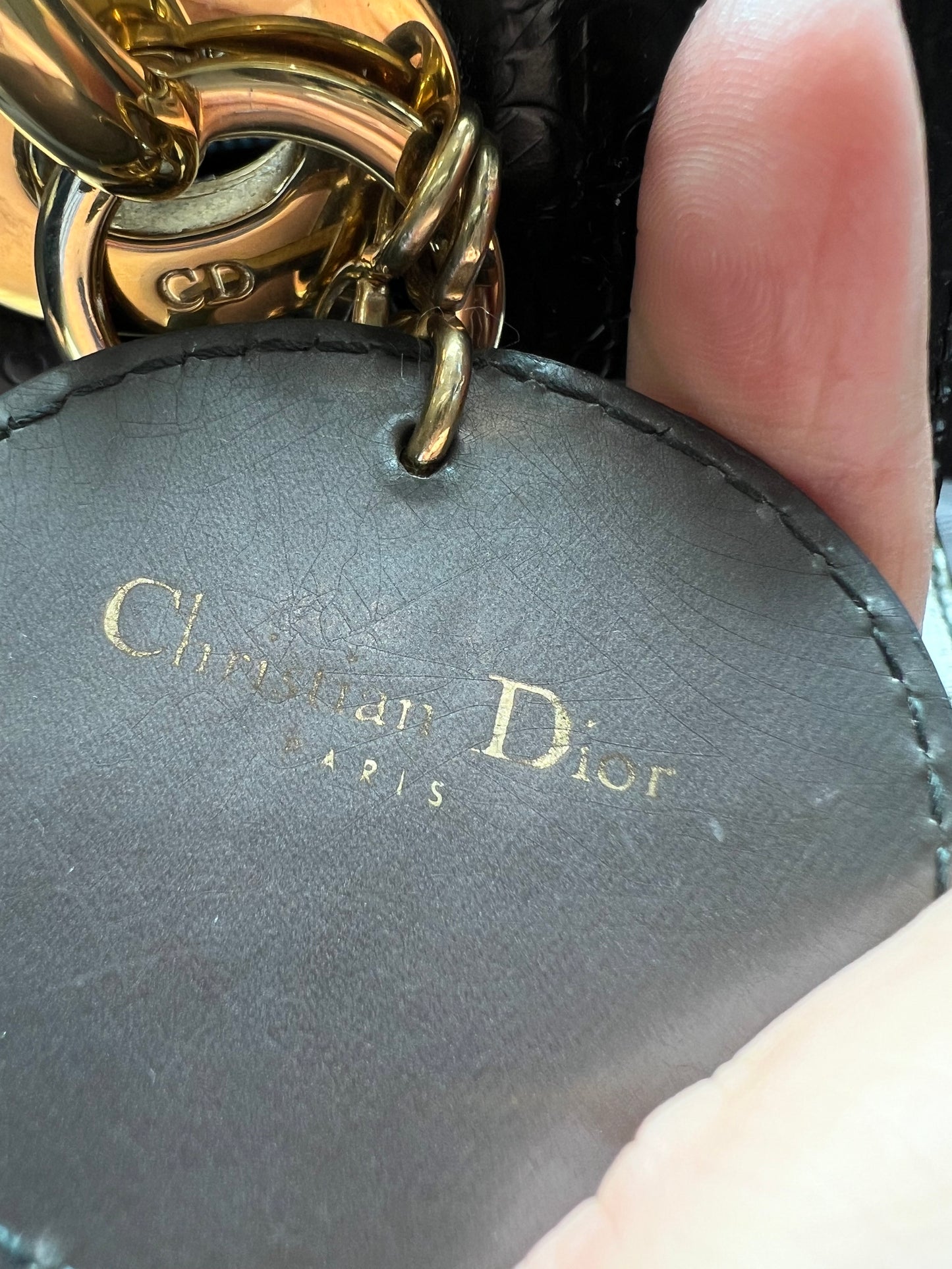 Rare Lady Dior tote medium patent