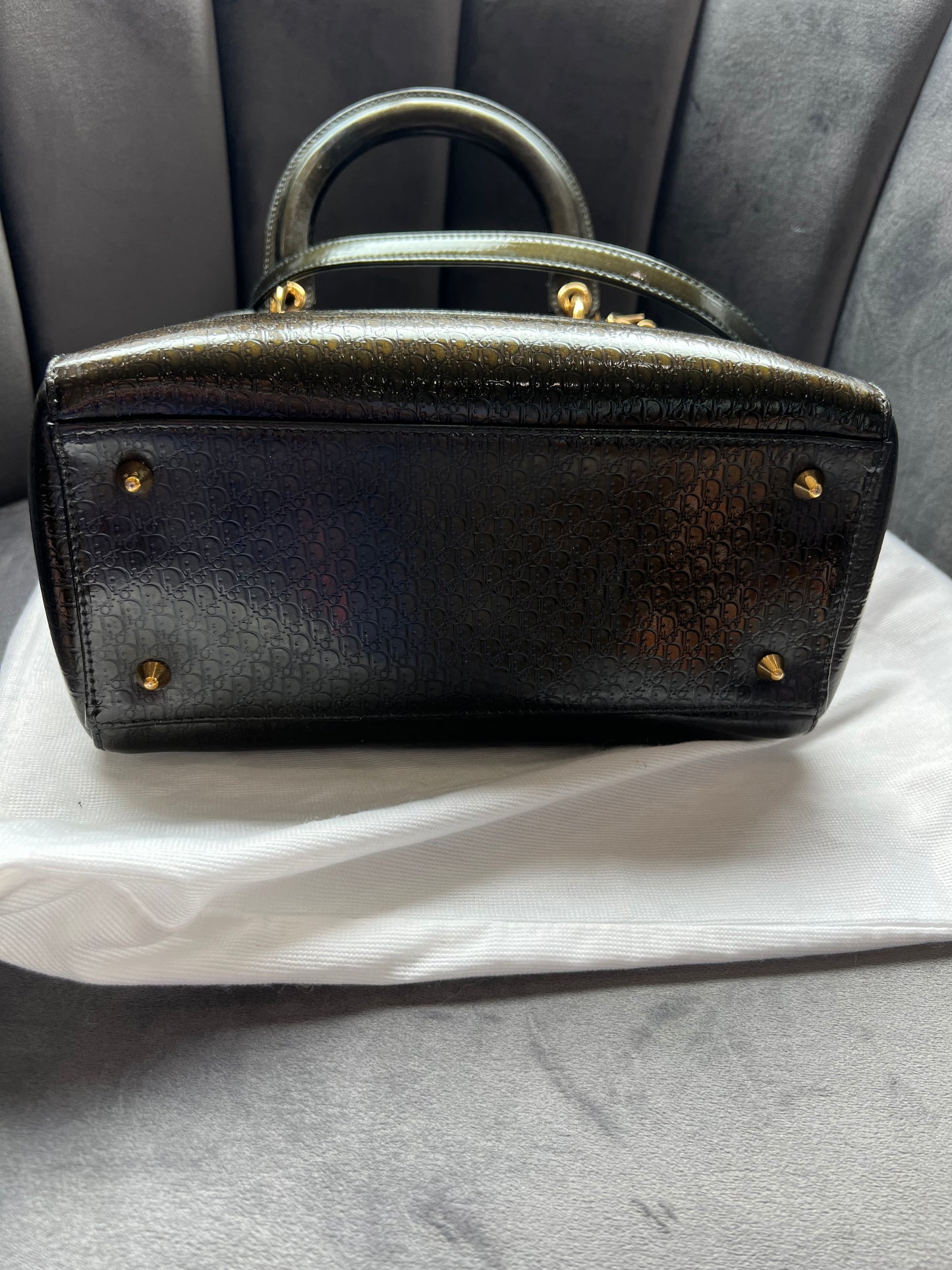 Rare Lady Dior tote medium patent