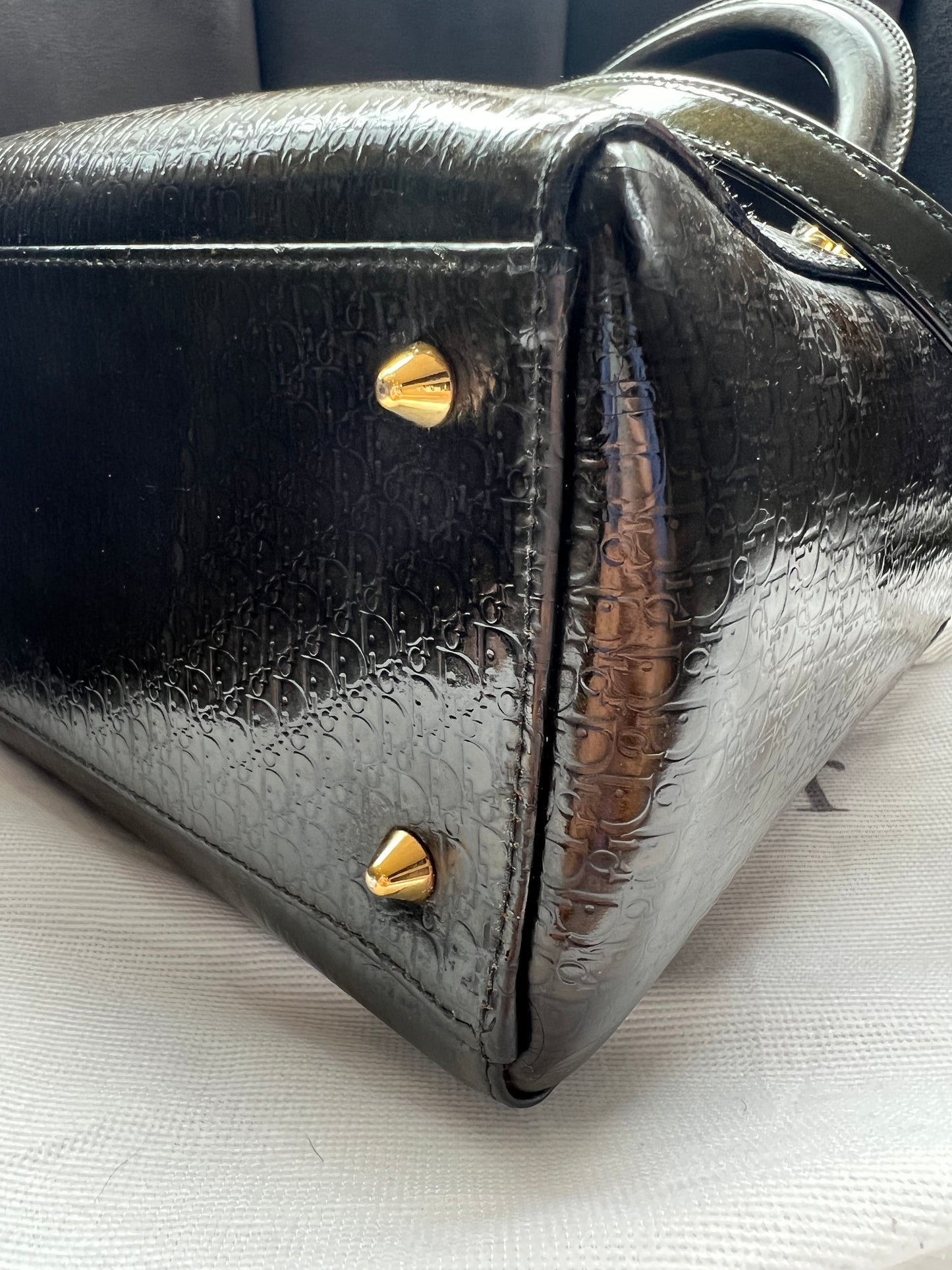 Rare Lady Dior tote medium patent