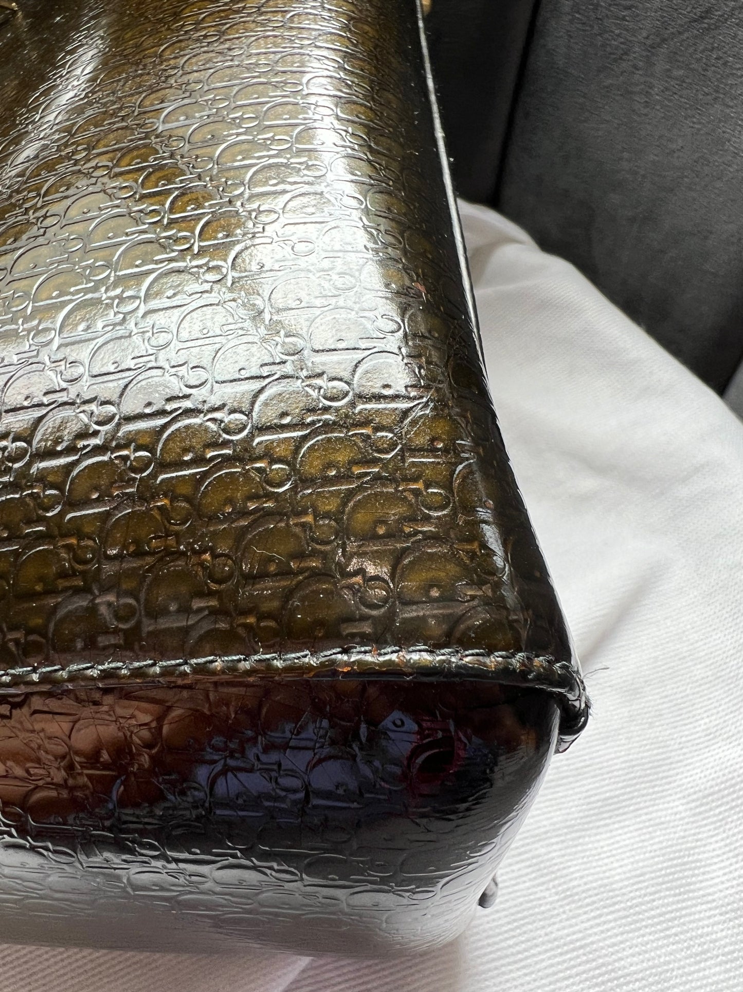 Rare Lady Dior tote medium patent