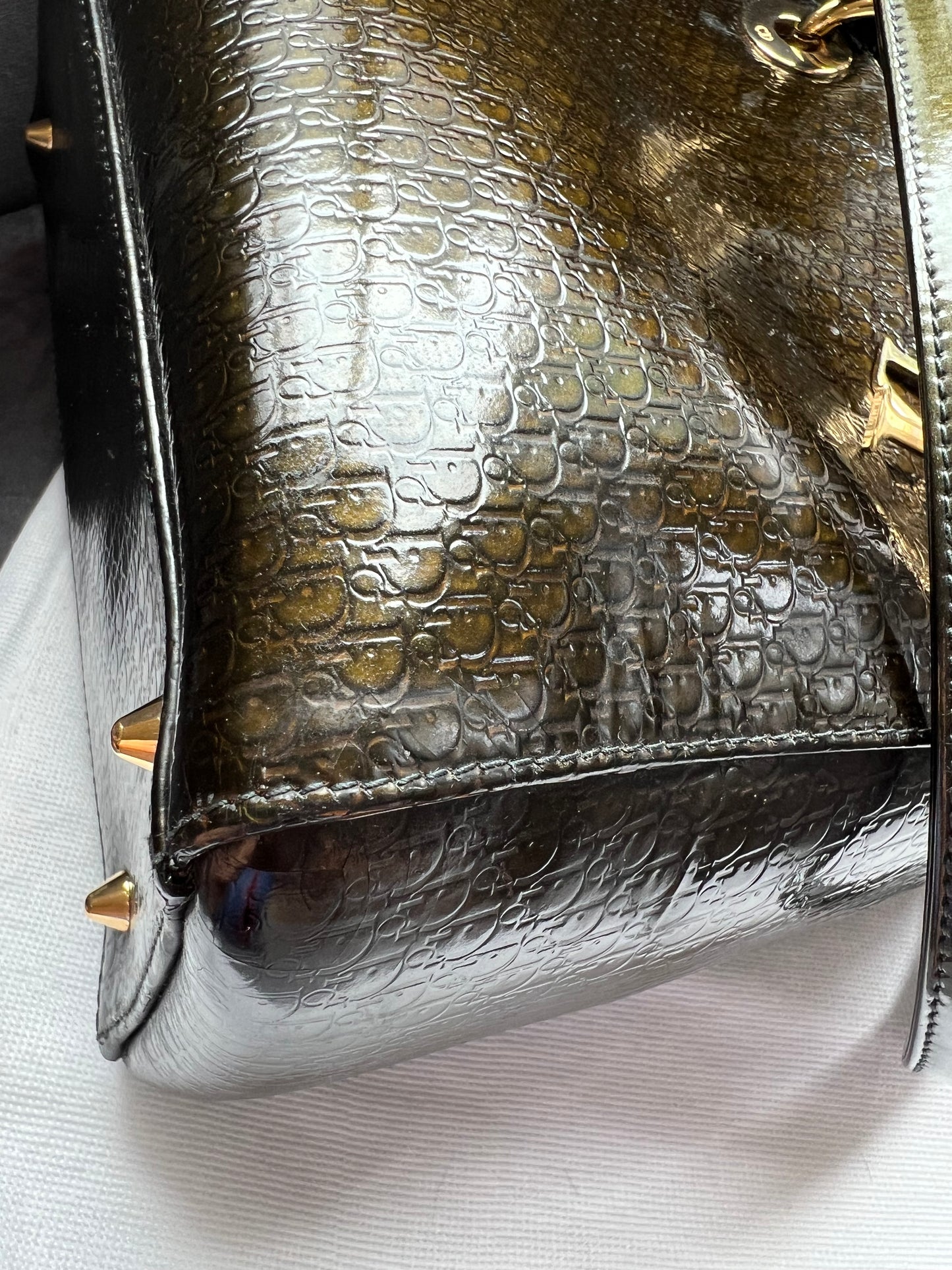 Rare Lady Dior tote medium patent