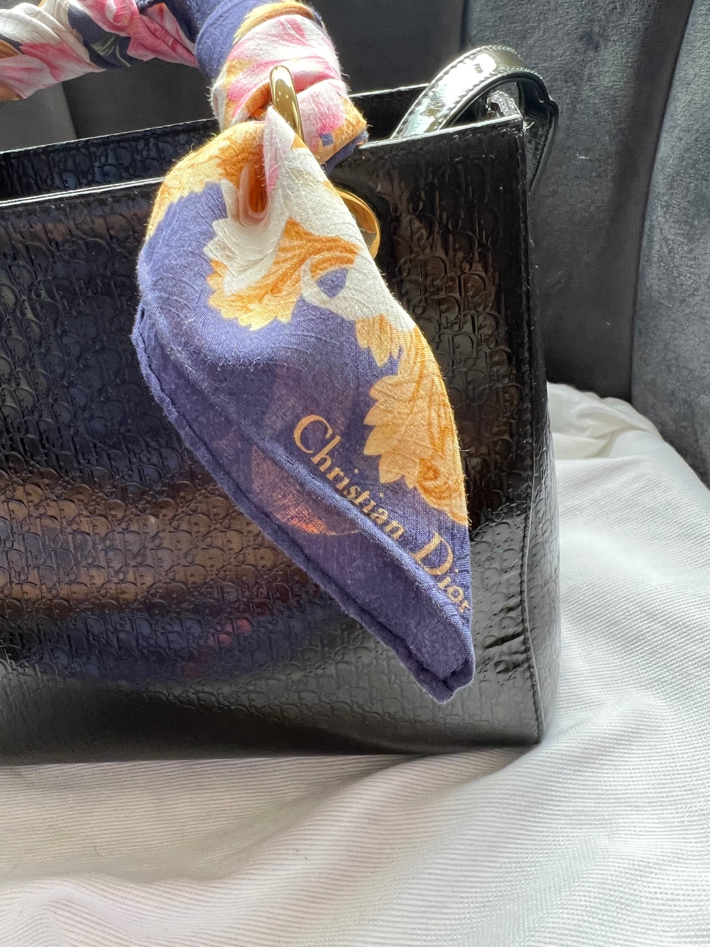 Rare Lady Dior tote medium patent