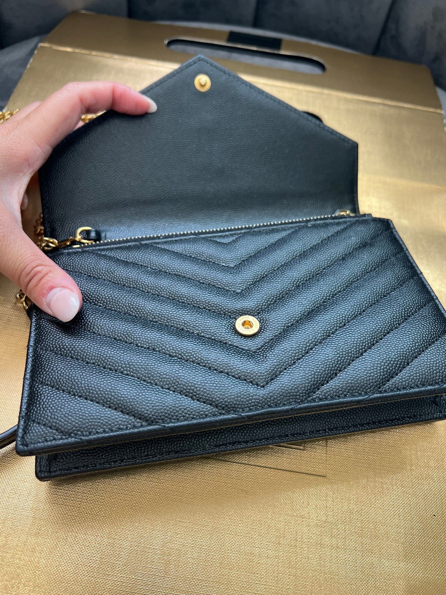 Yves Saint Laurent Cassandre envelope flap crossbody bag