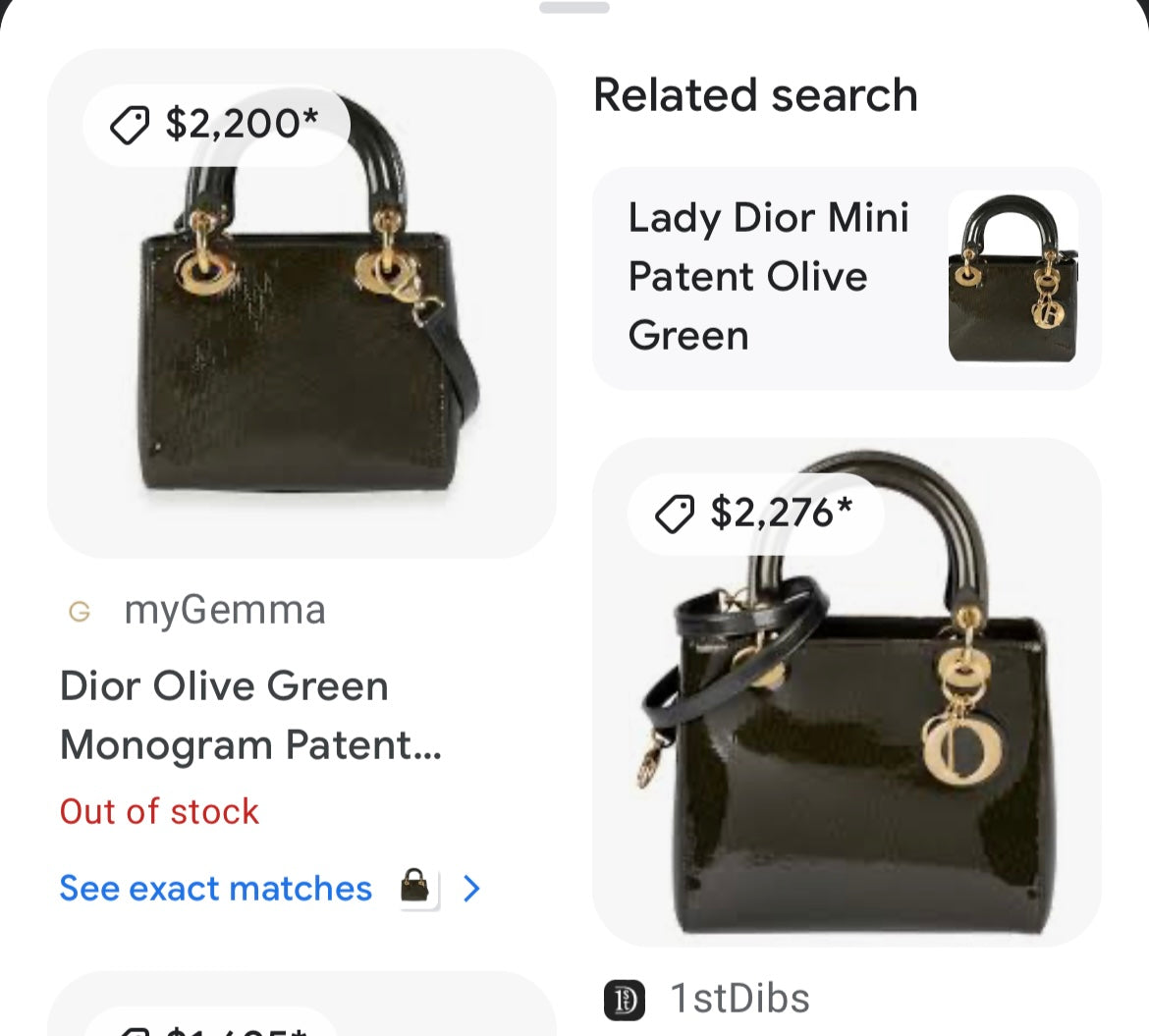 Rare Lady Dior tote medium patent