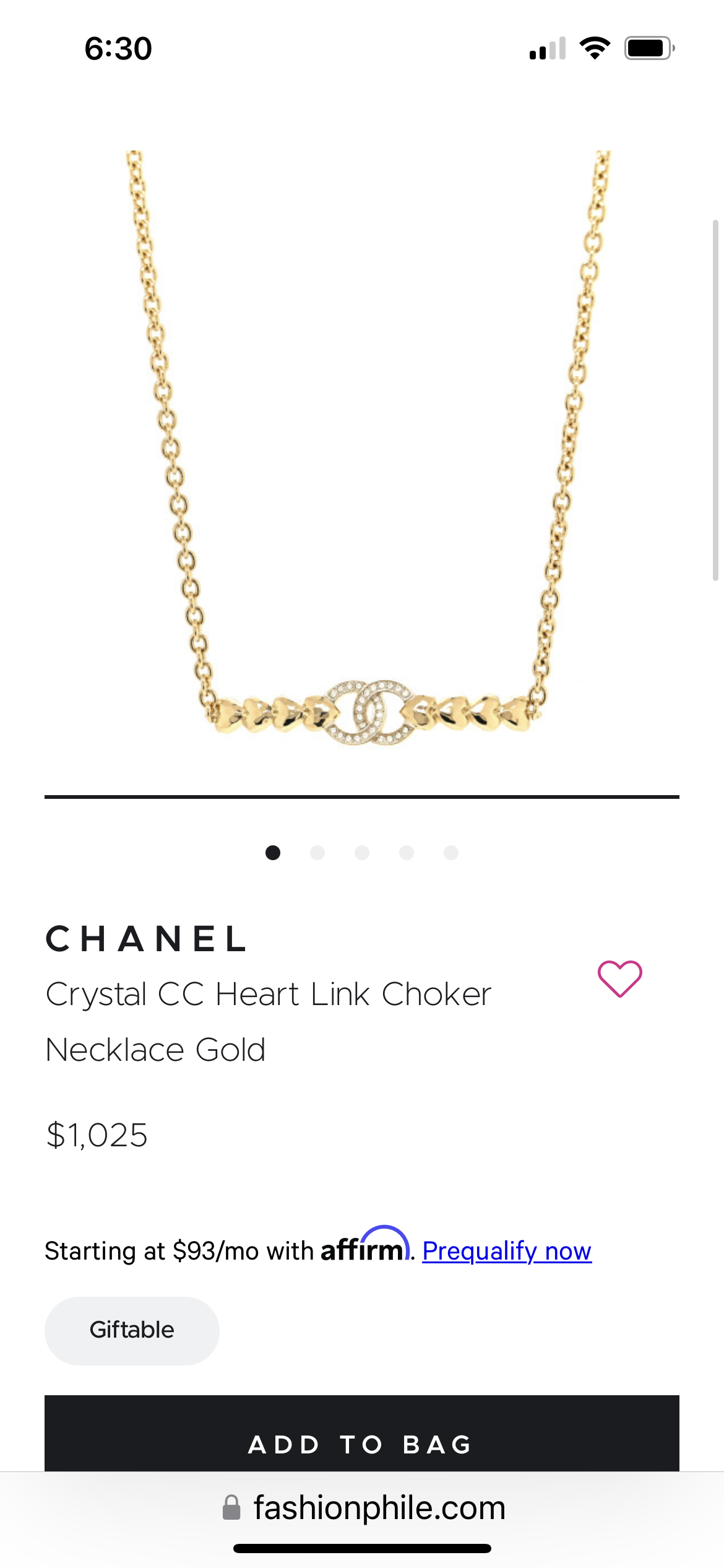 Chanel heart choker