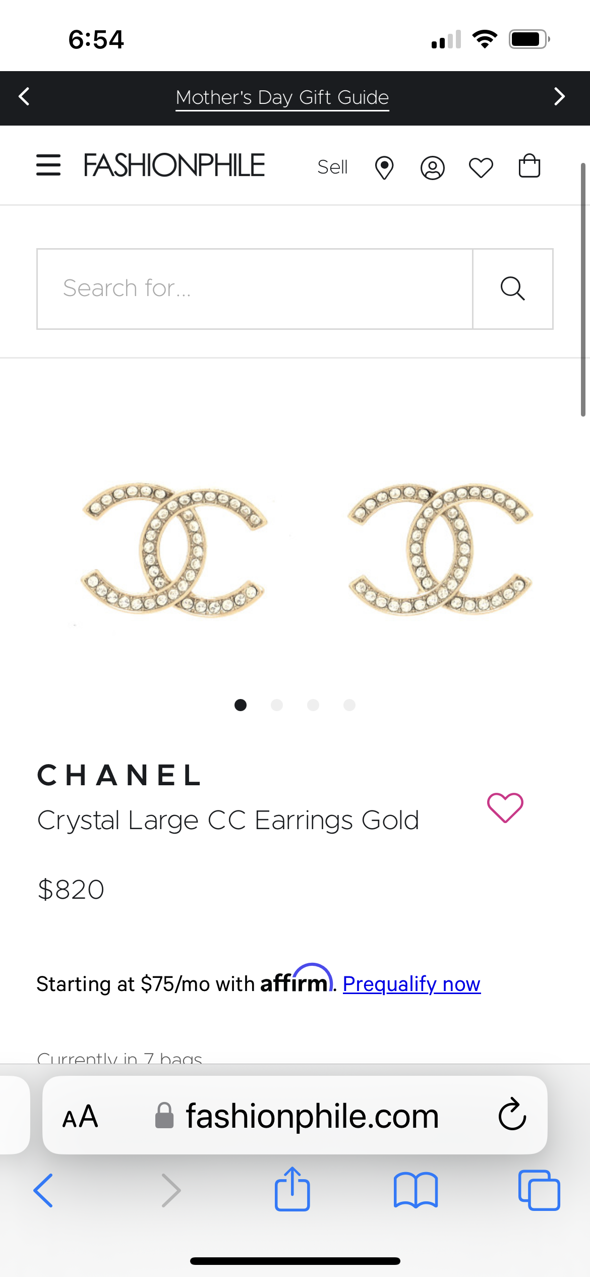 Chanel large crystal studs
