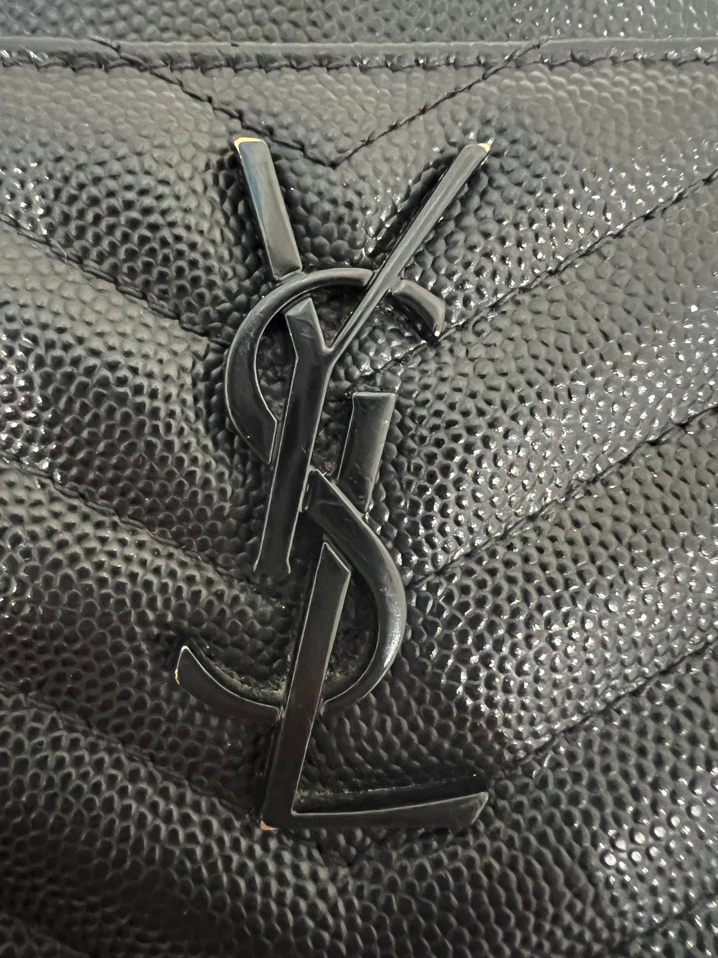 Yves Saint Laurent black monogram clutch crossbody