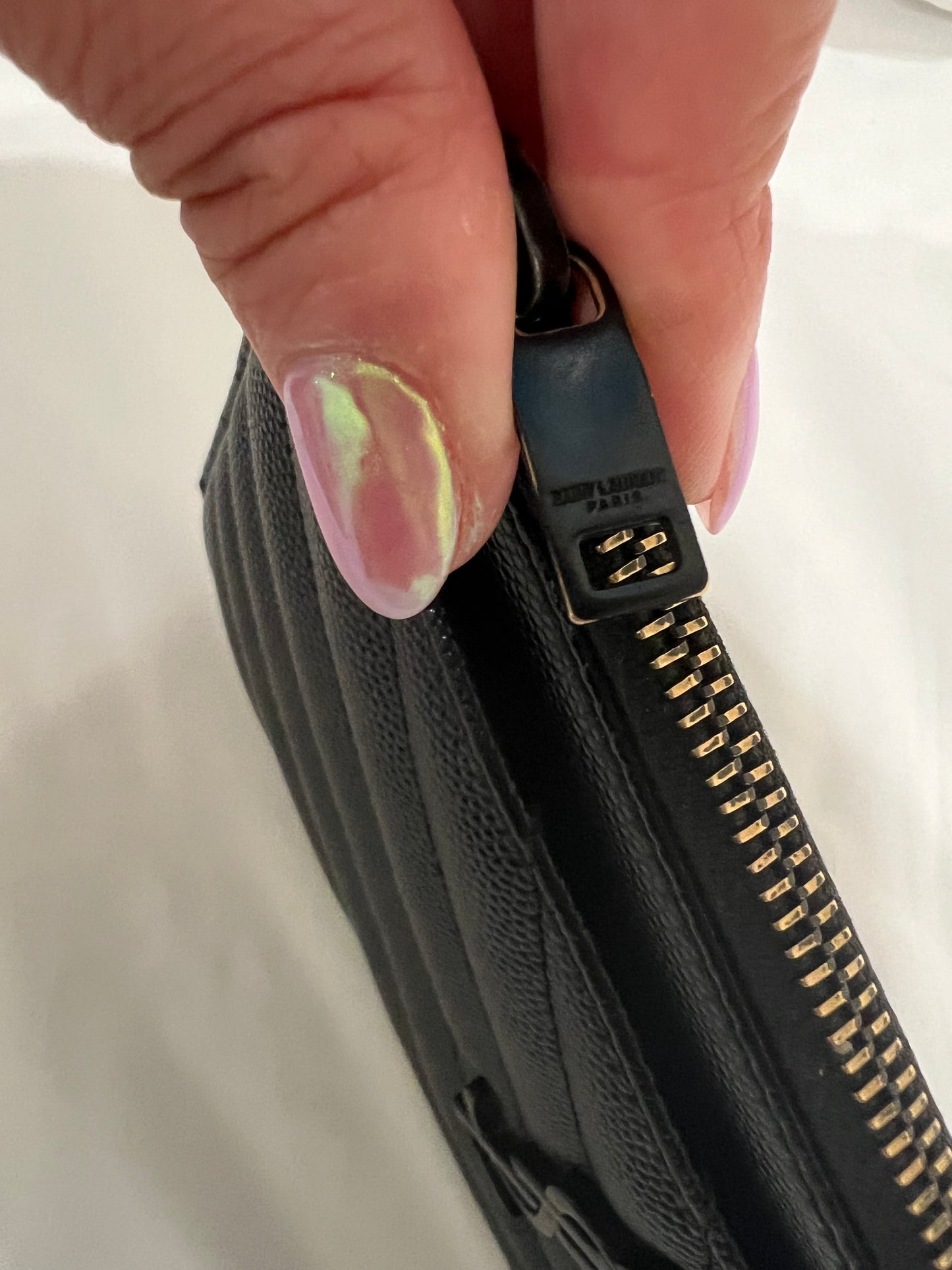 Yves Saint Laurent black monogram clutch crossbody