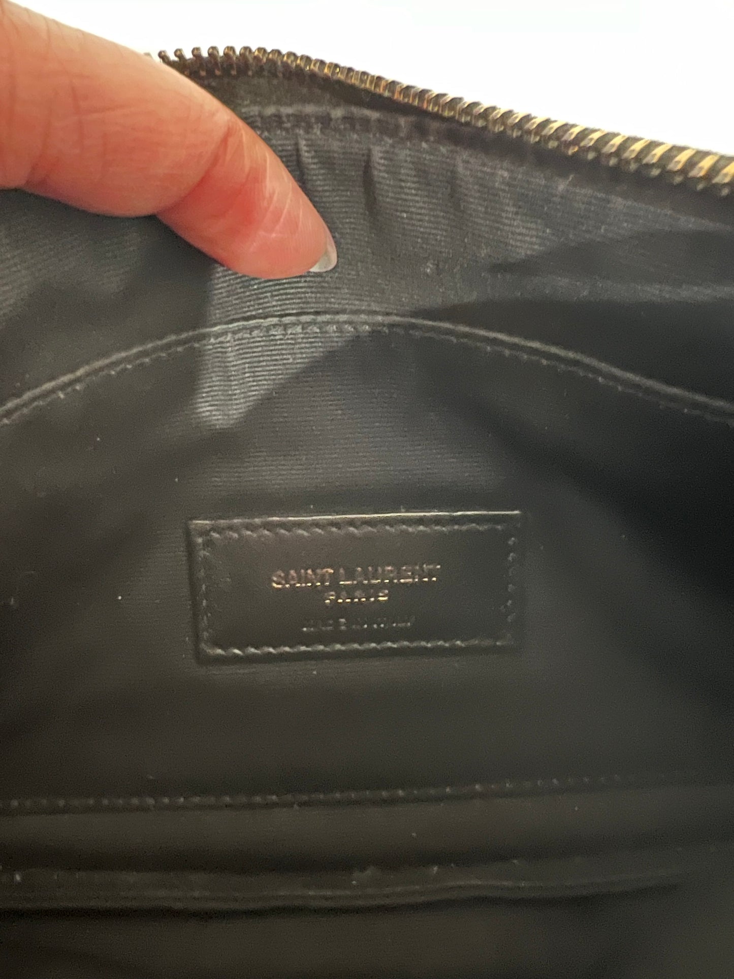 Yves Saint Laurent black monogram clutch & crossbody