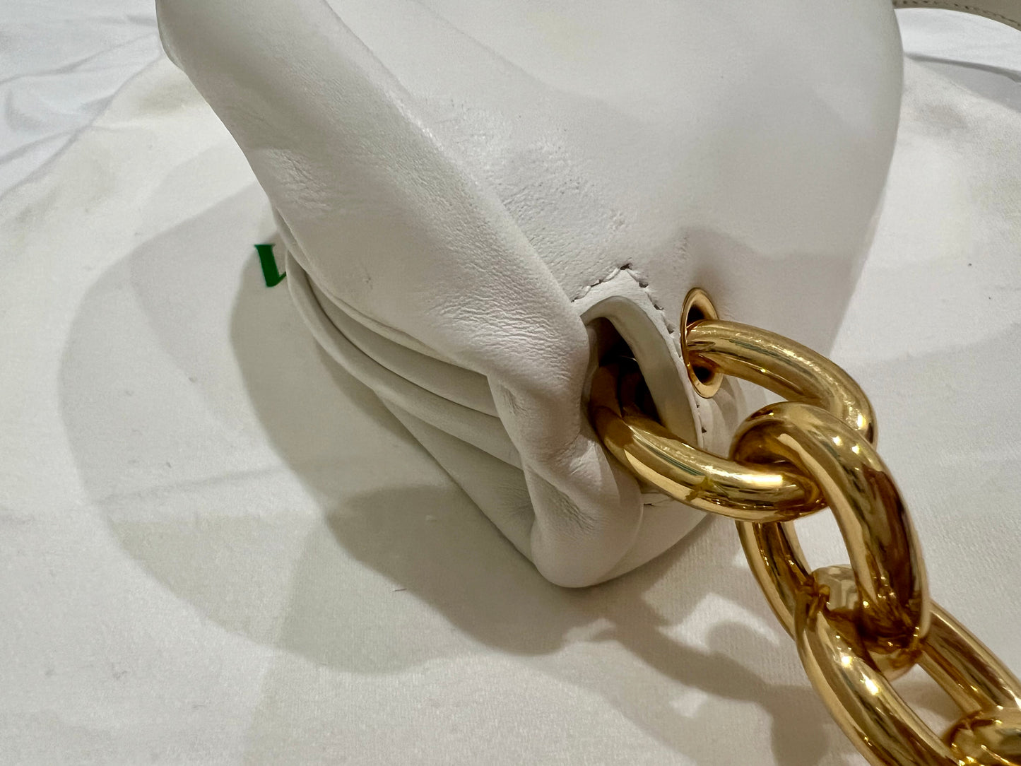Bottega Veneta white chain pouch