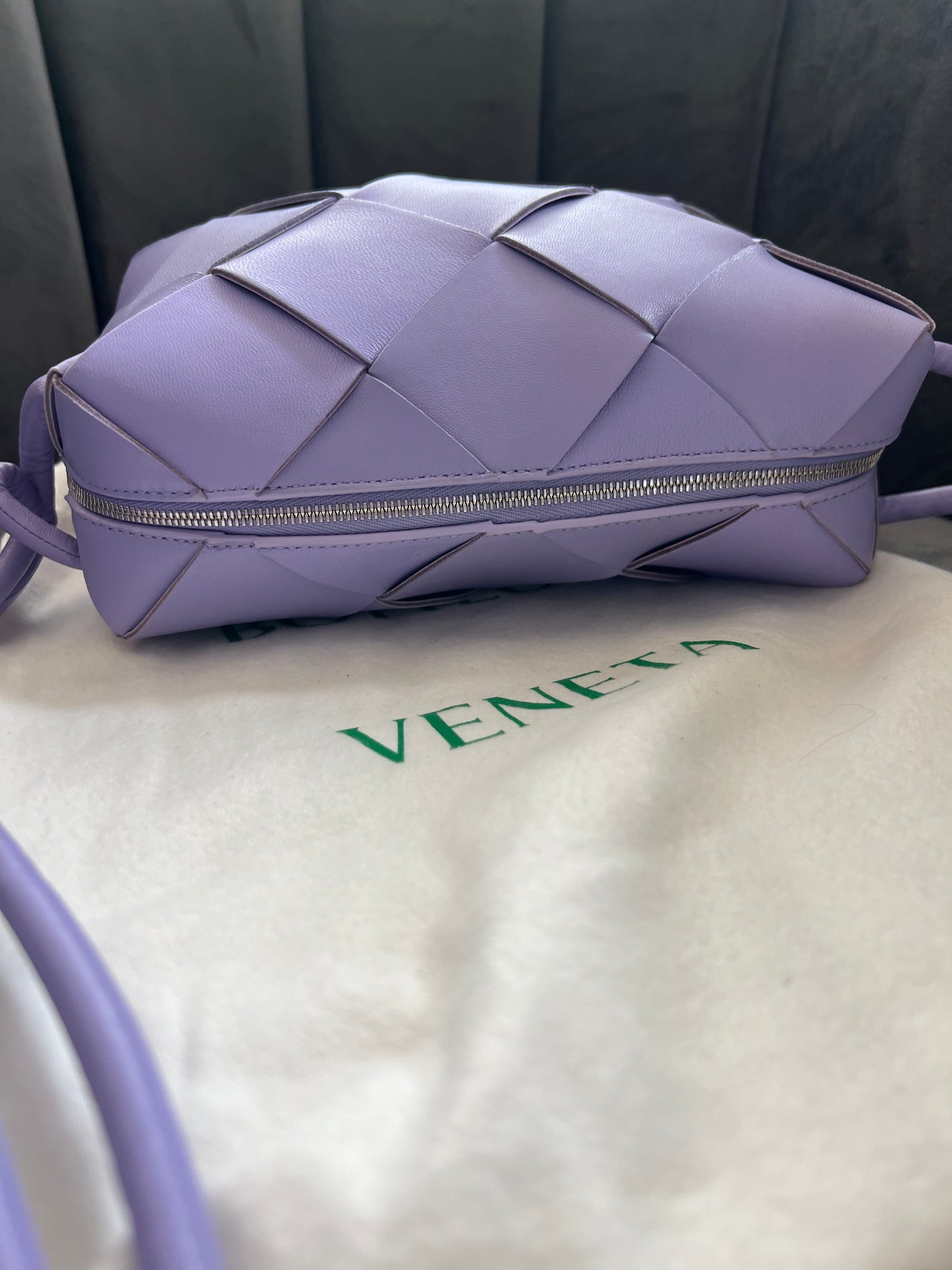 Bottega Veneta Intrecciato Cassette Camera Bag in Wisteria