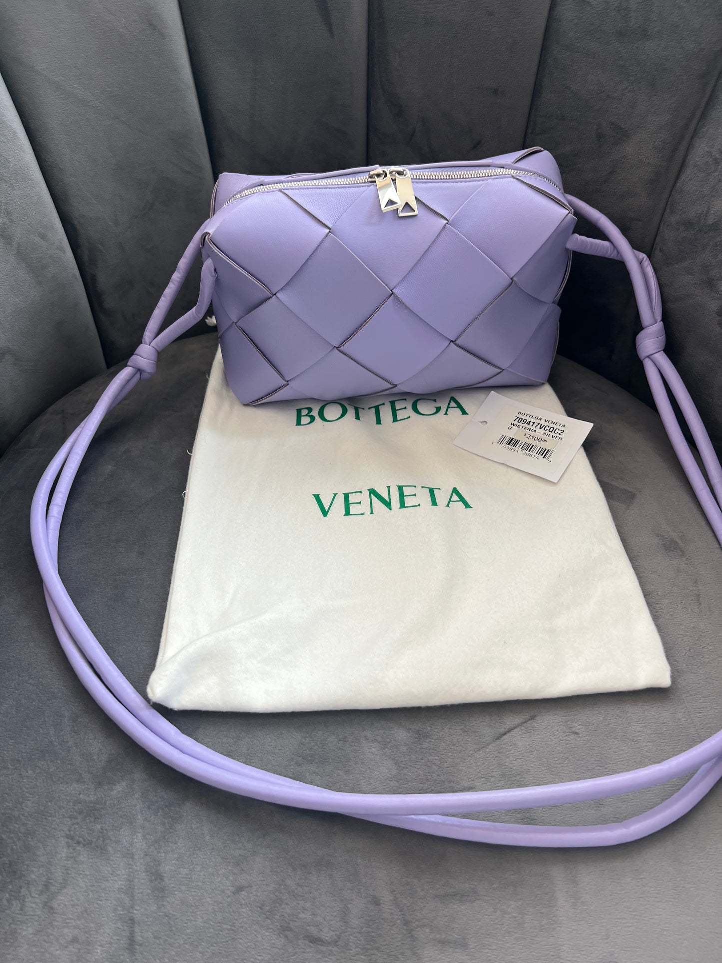 Bottega Veneta Intrecciato Cassette Camera Bag in Wisteria
