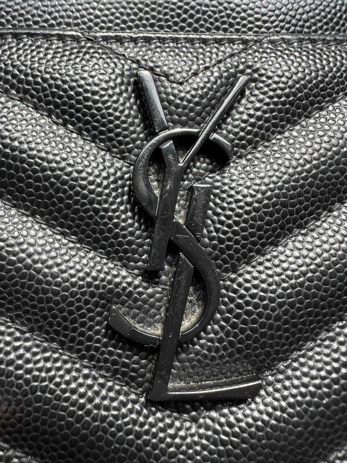Yves Saint Laurent black monogram clutch & crossbody