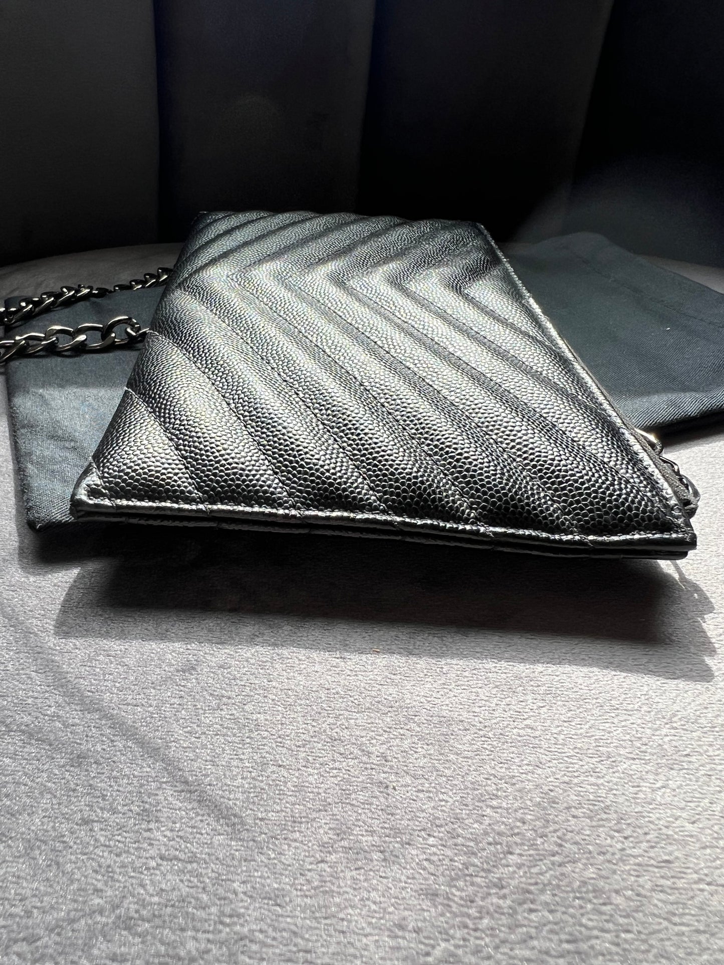Yves Saint Laurent black monogram clutch & crossbody