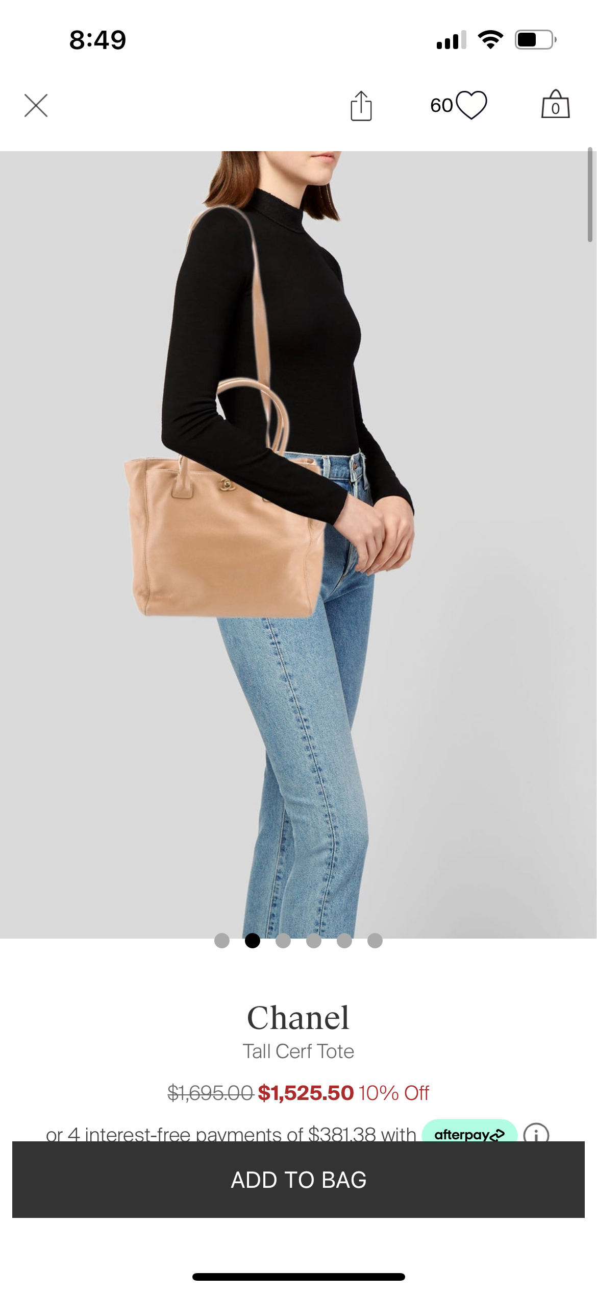 Vintage Chanel Cerf Tote beige