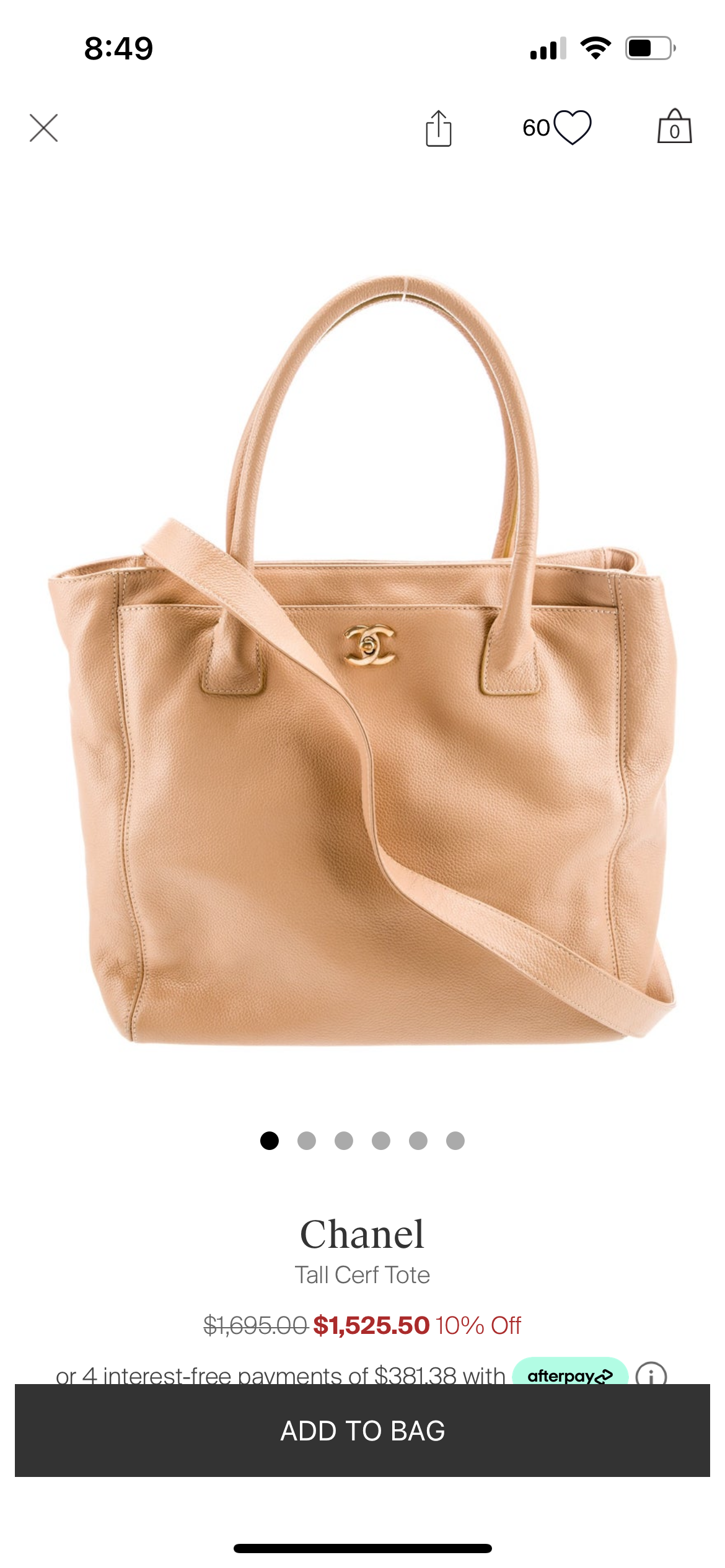 Vintage Chanel Cerf Tote beige