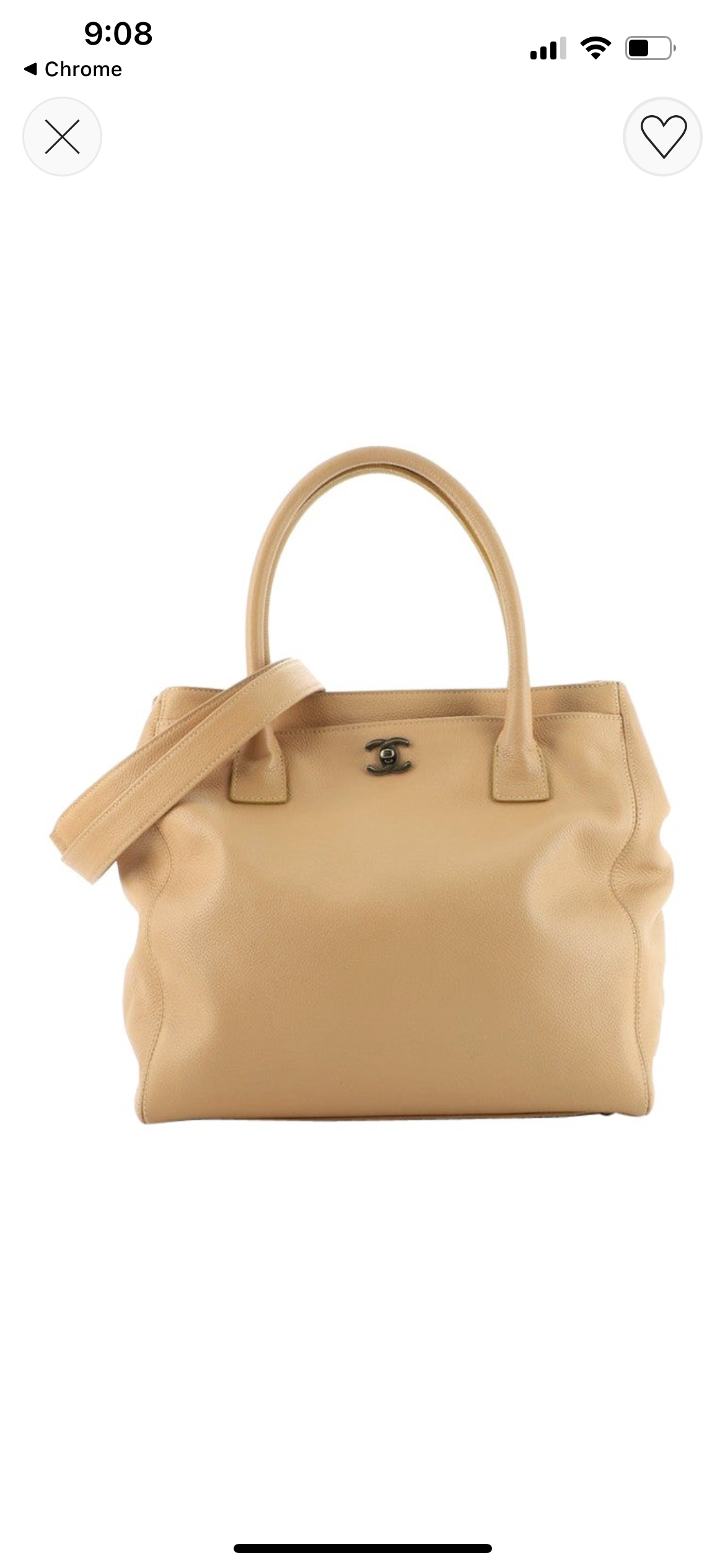 Vintage Chanel Cerf Tote beige