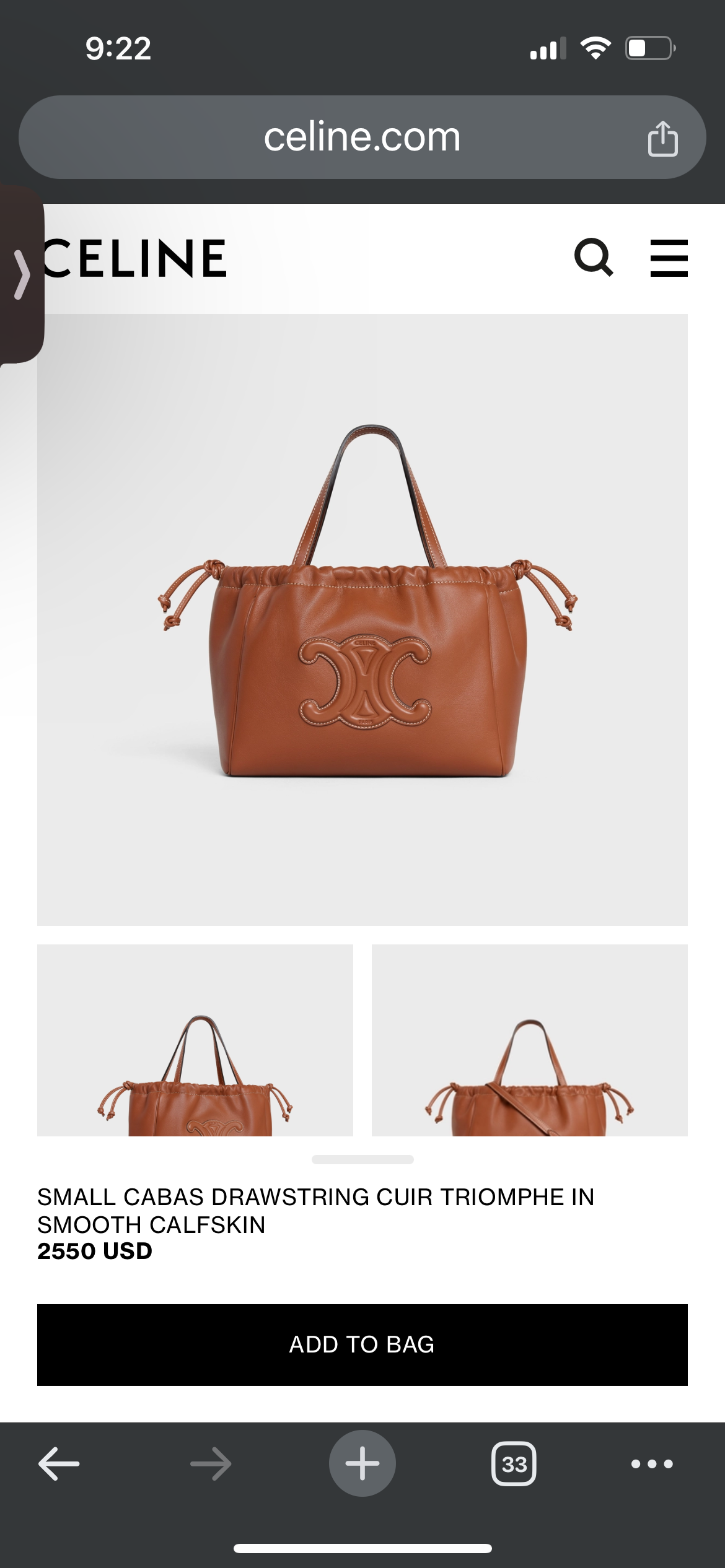 New Celine Triomphe Cabas crossbody bag