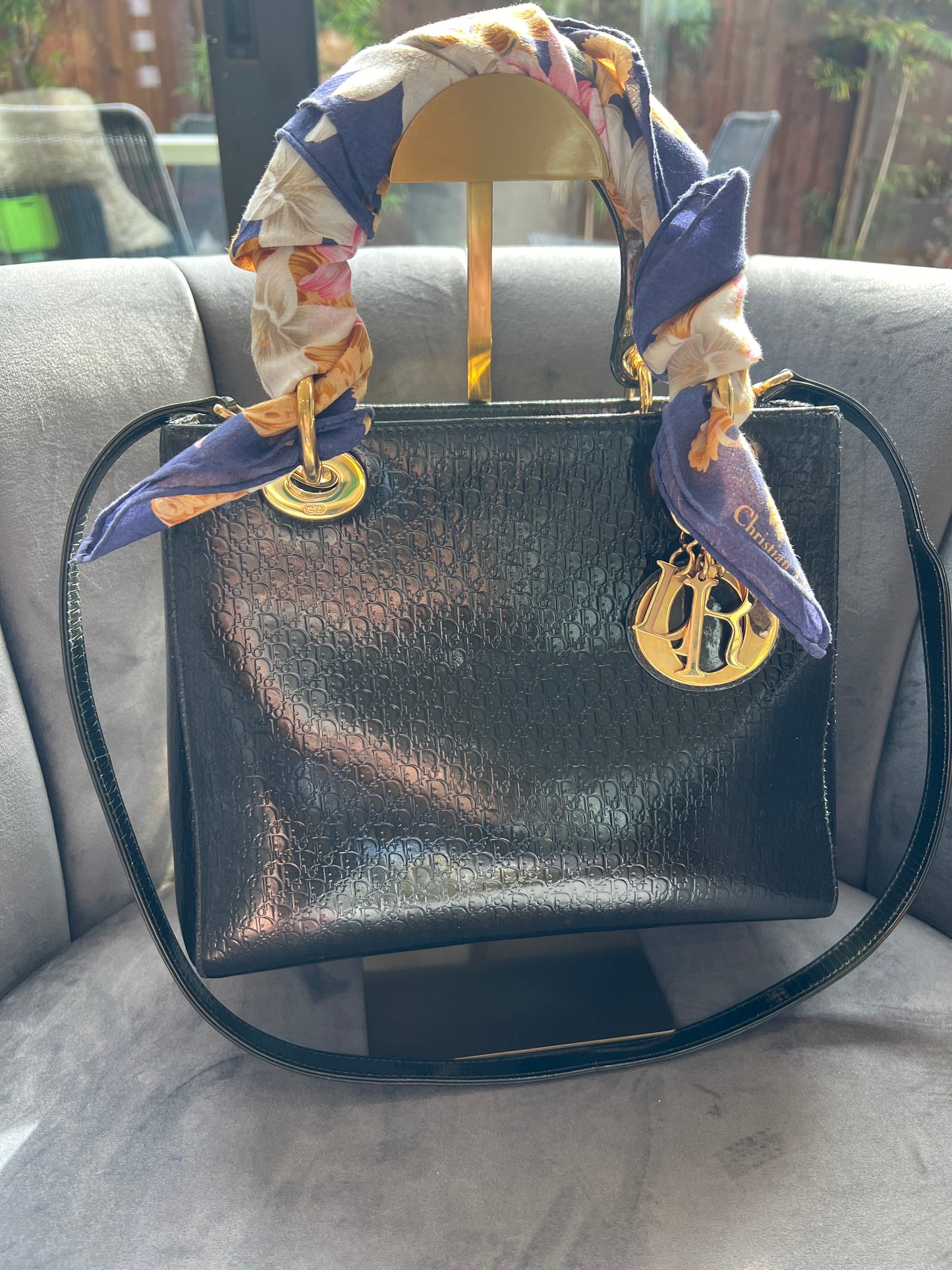 Rare Lady Dior tote medium patent