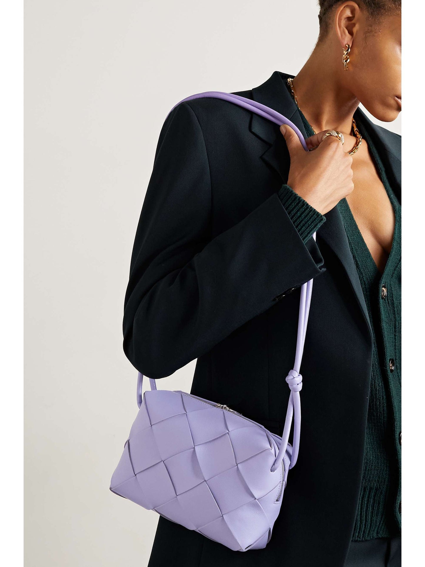 Bottega Veneta Intrecciato Cassette Camera Bag in Wisteria