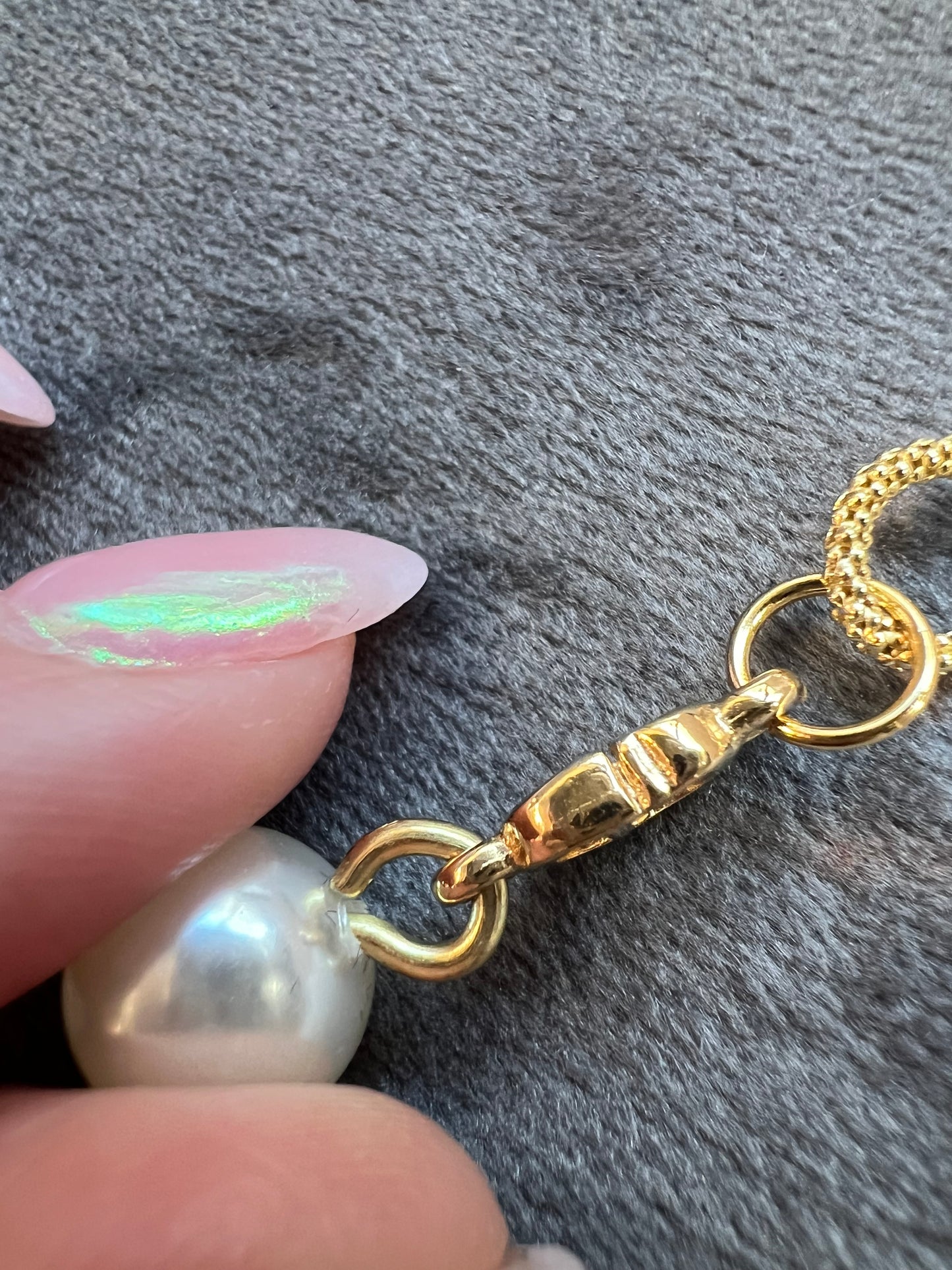Christian Dior Pearl CD charm necklace