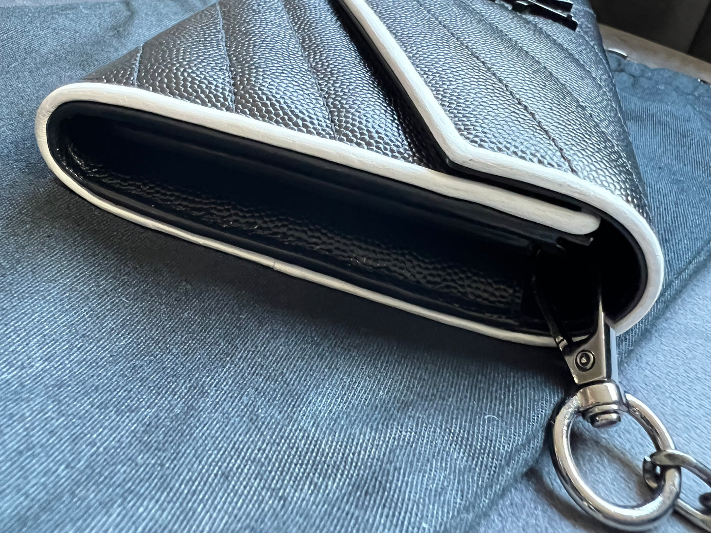 Saint Laurent Cassandre colorblock wallet on chain