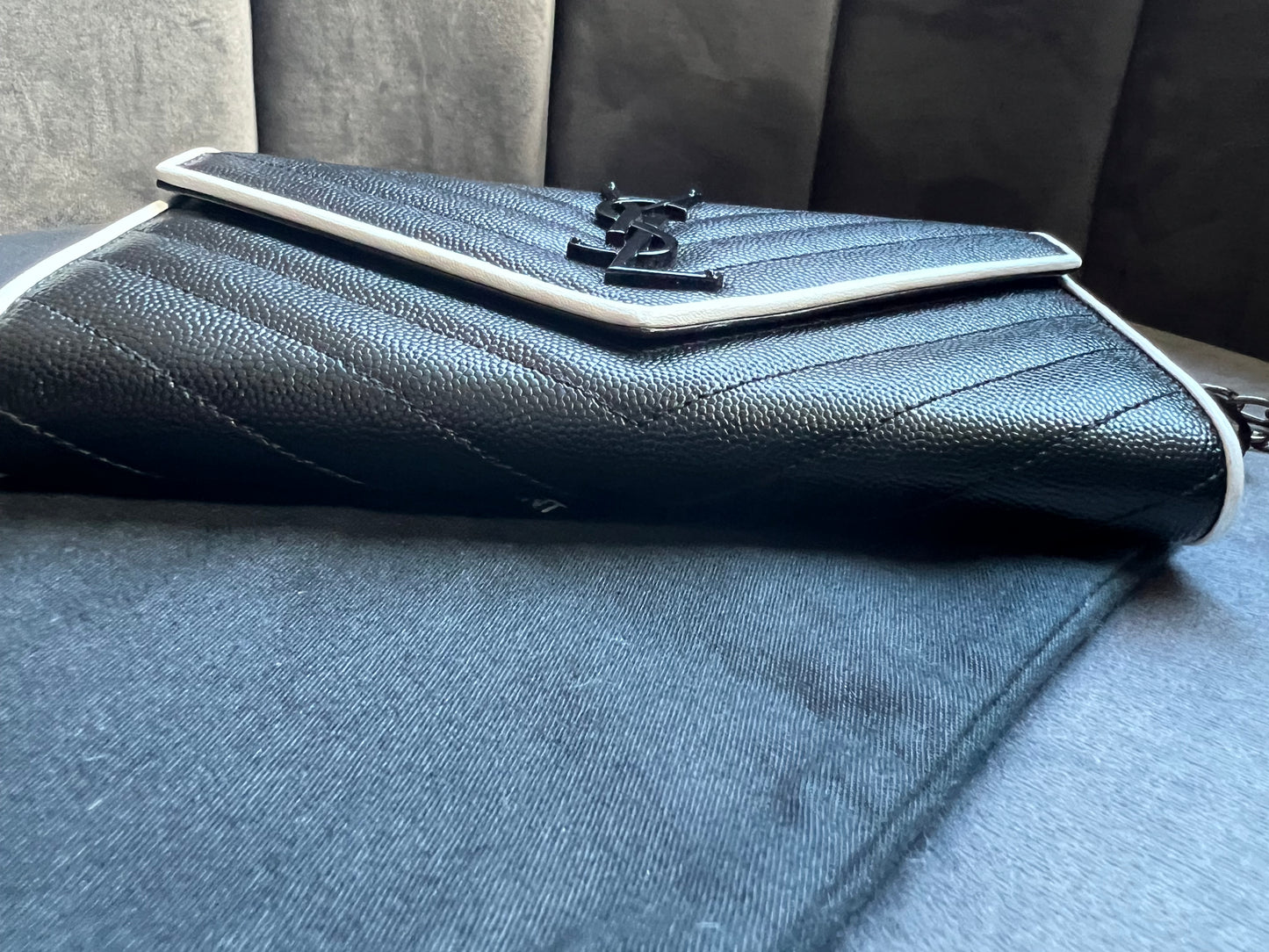 Saint Laurent Cassandre colorblock wallet on chain