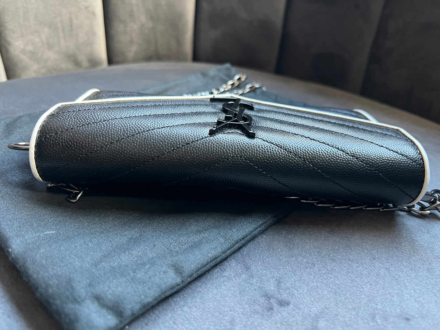 Saint Laurent Cassandre colorblock wallet on chain