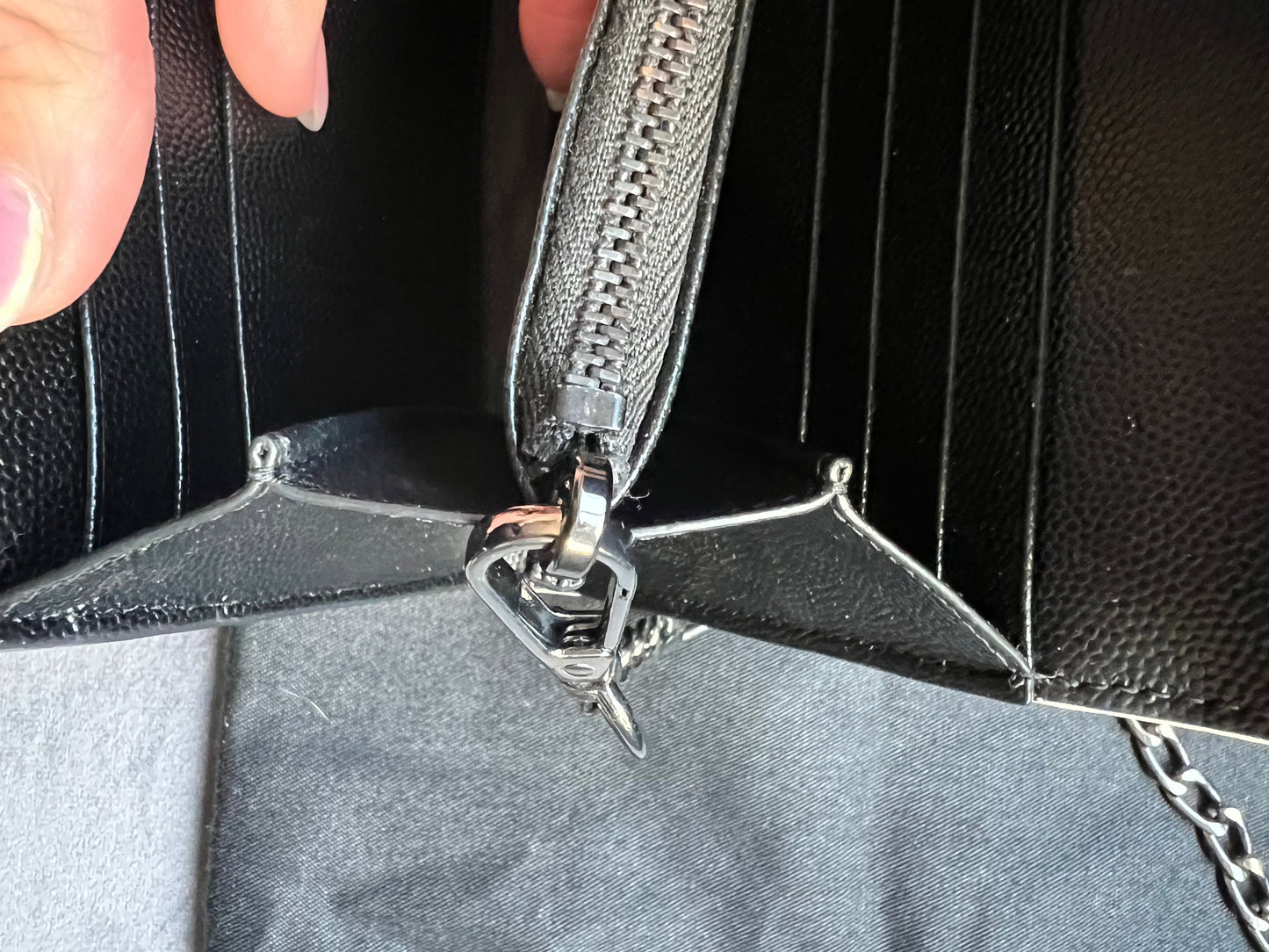 Saint Laurent Cassandre colorblock wallet on chain