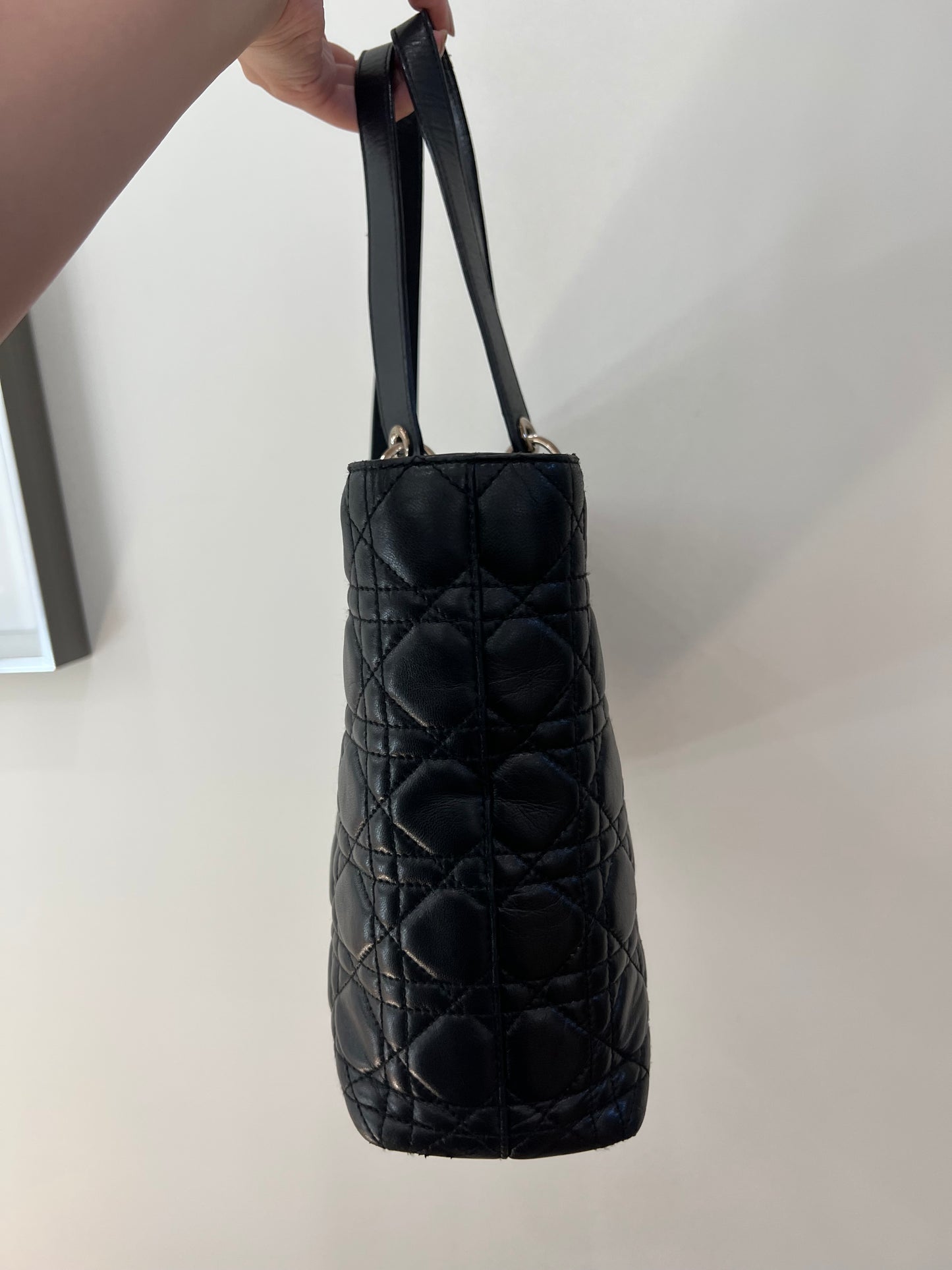 Lady Dior lambskin Cannage tote