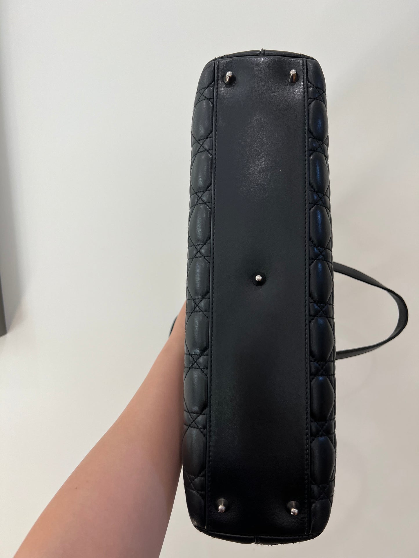 Lady Dior lambskin Cannage tote