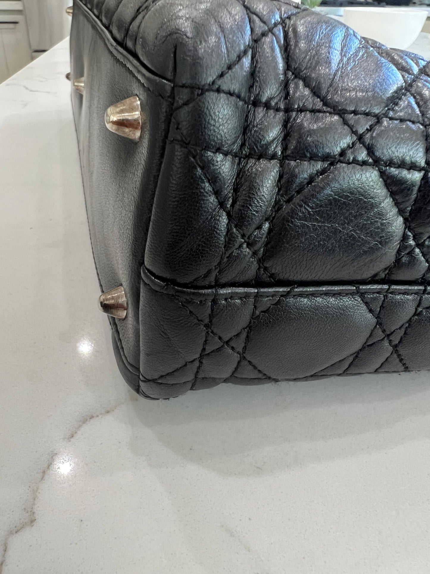 Lady Dior lambskin Cannage tote