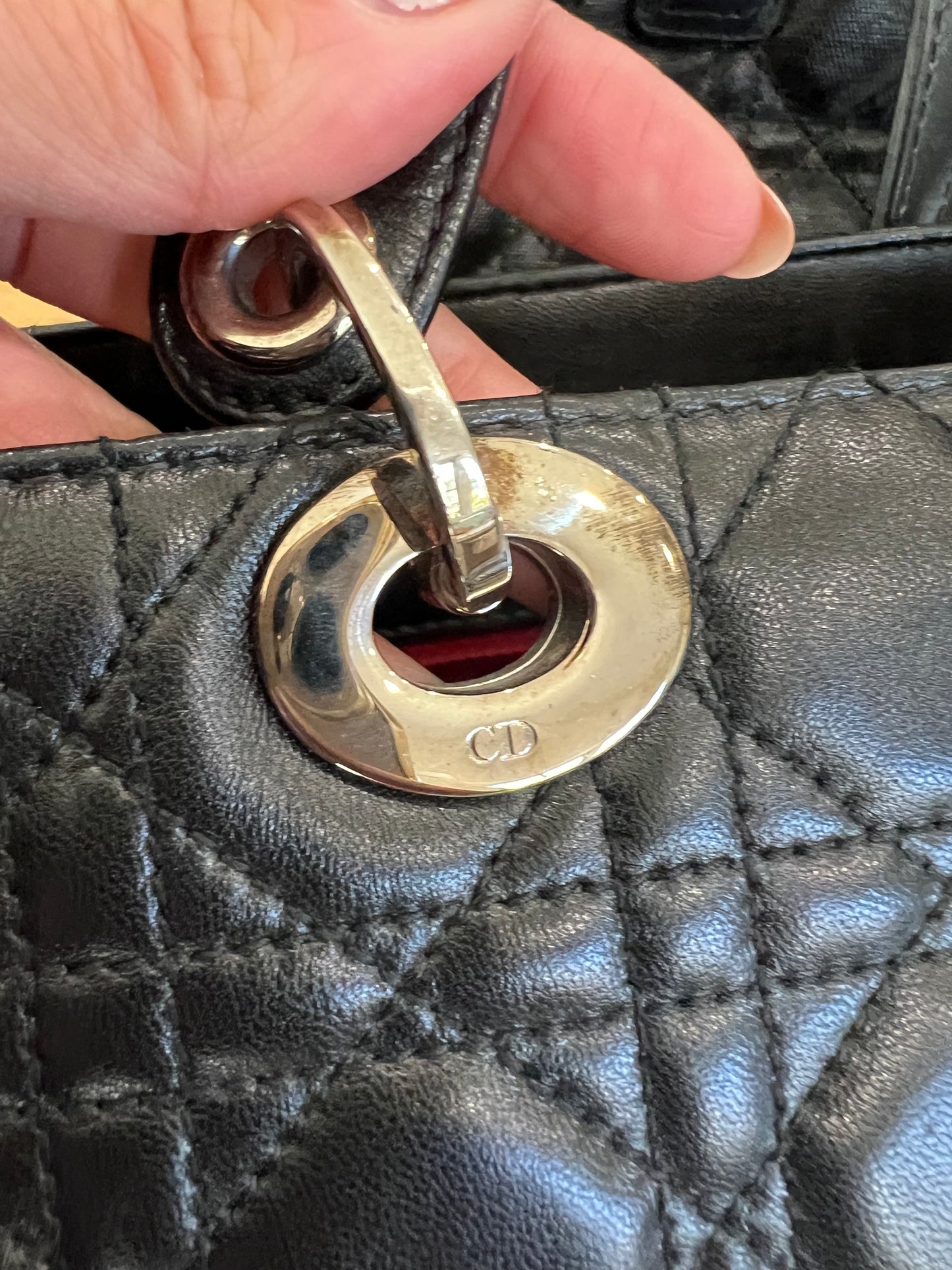 Lady Dior lambskin Cannage tote