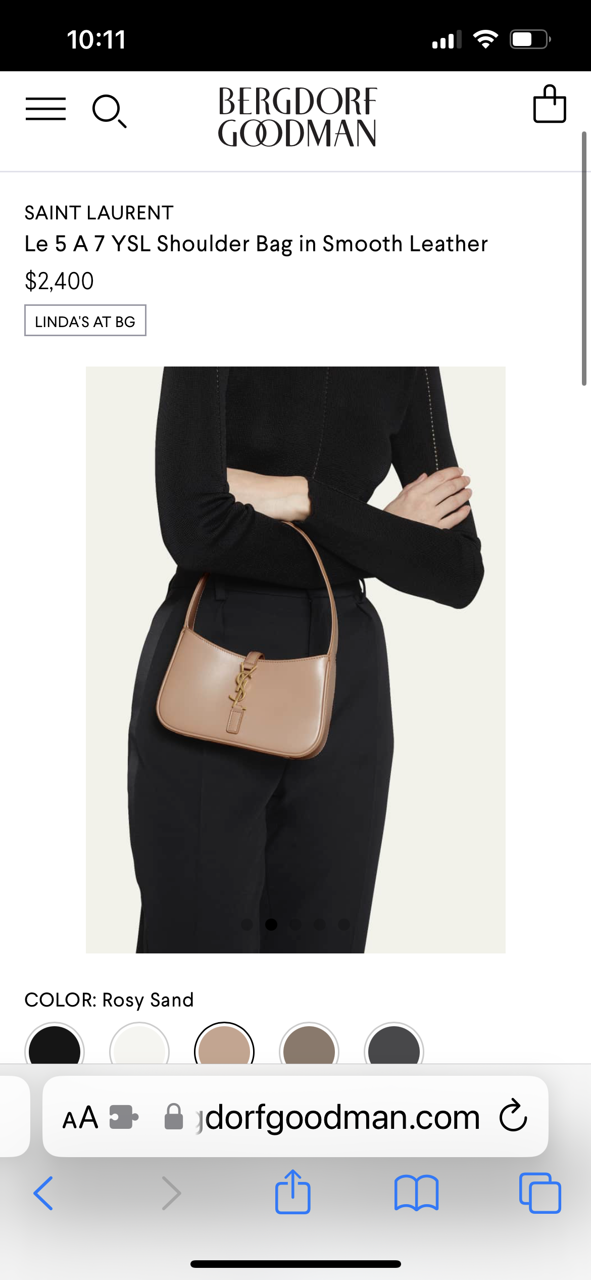 YSL Le 5 A 7 Hobo Rosy Sand