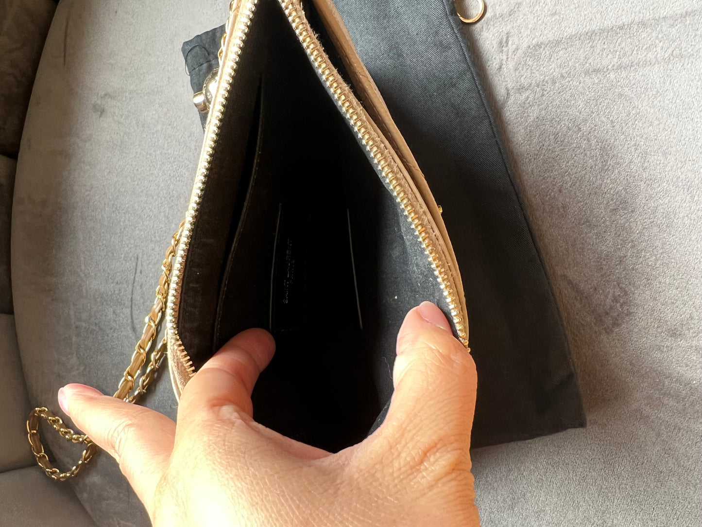 Beige YSL monogram clutch / crossbody bag
