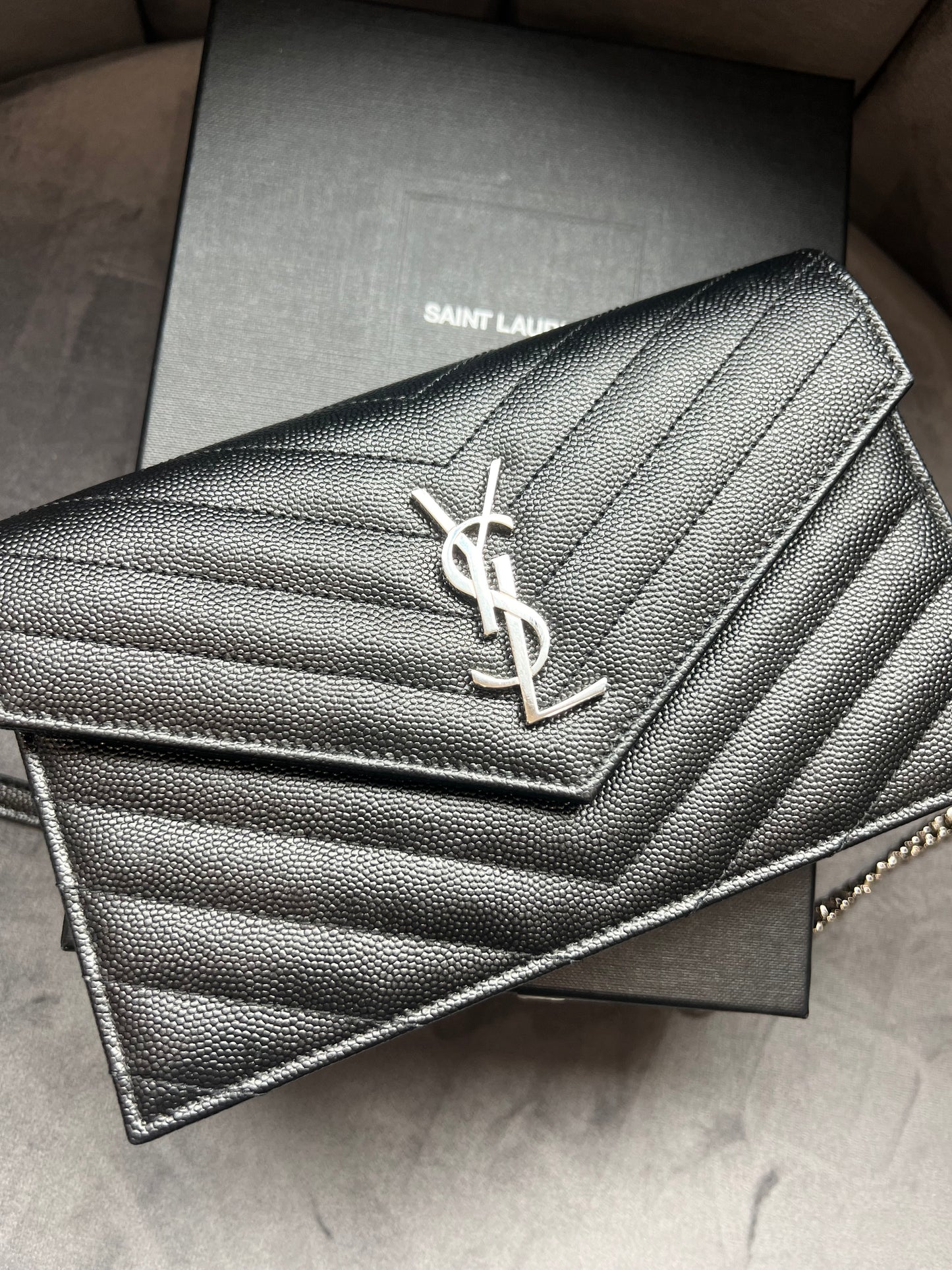YSL cassandre envelope flap wallet on chain